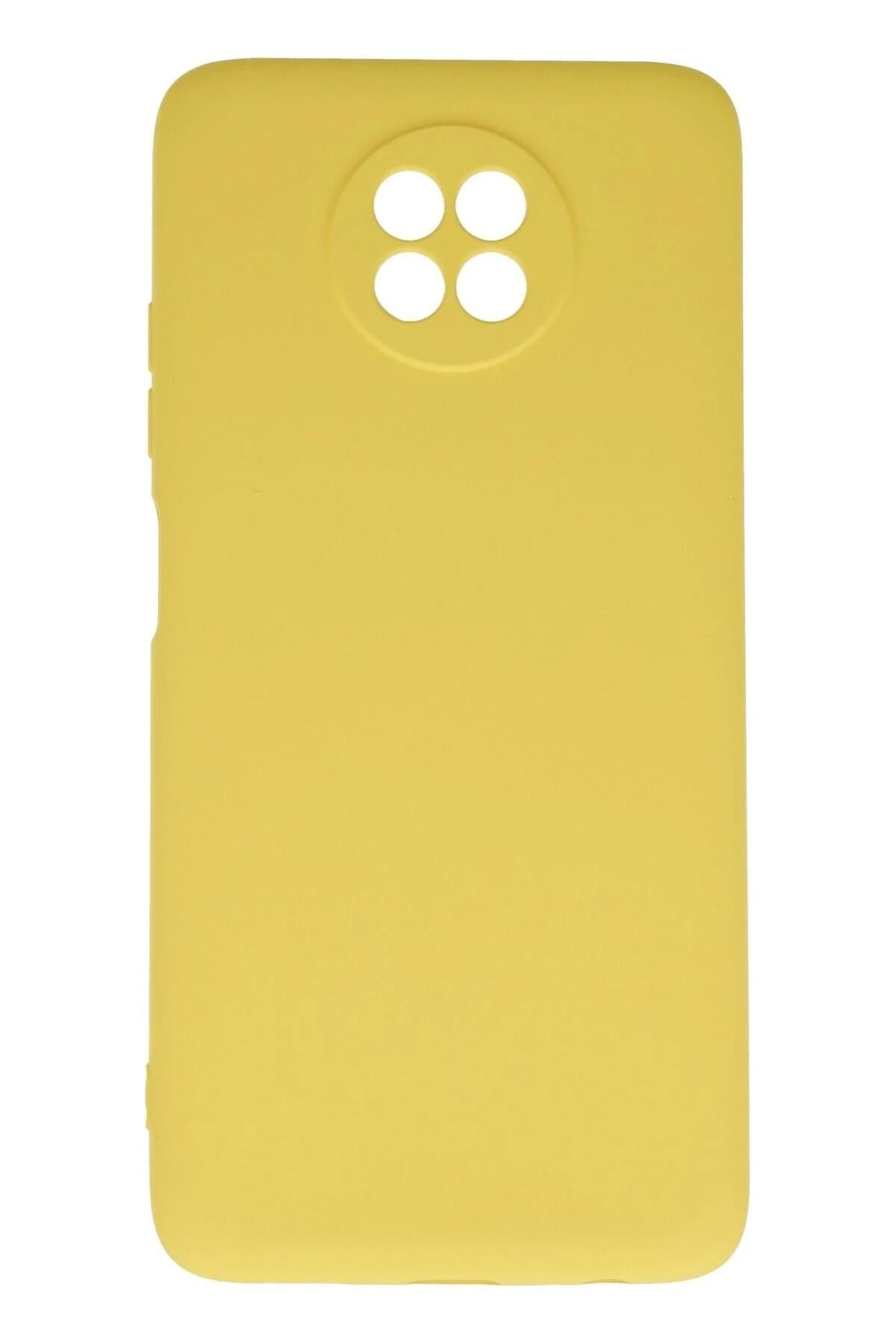 Mey İthalat®   Redmi Note 9 5G Kılıf Nano içi Kadife Silikon - Sarı