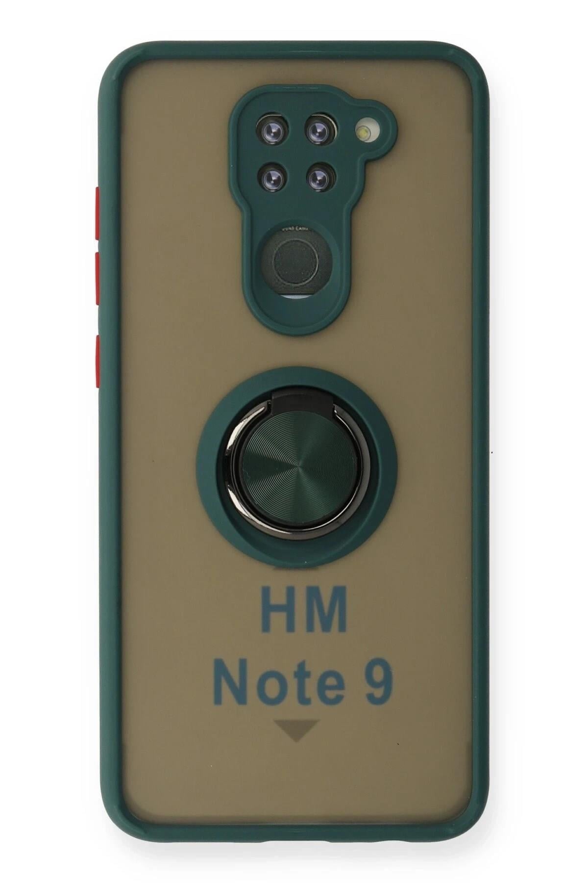 Mey İthalat®   Redmi Note 9 Kılıf Montreal Yüzüklü Silikon Kapak - Yeşil