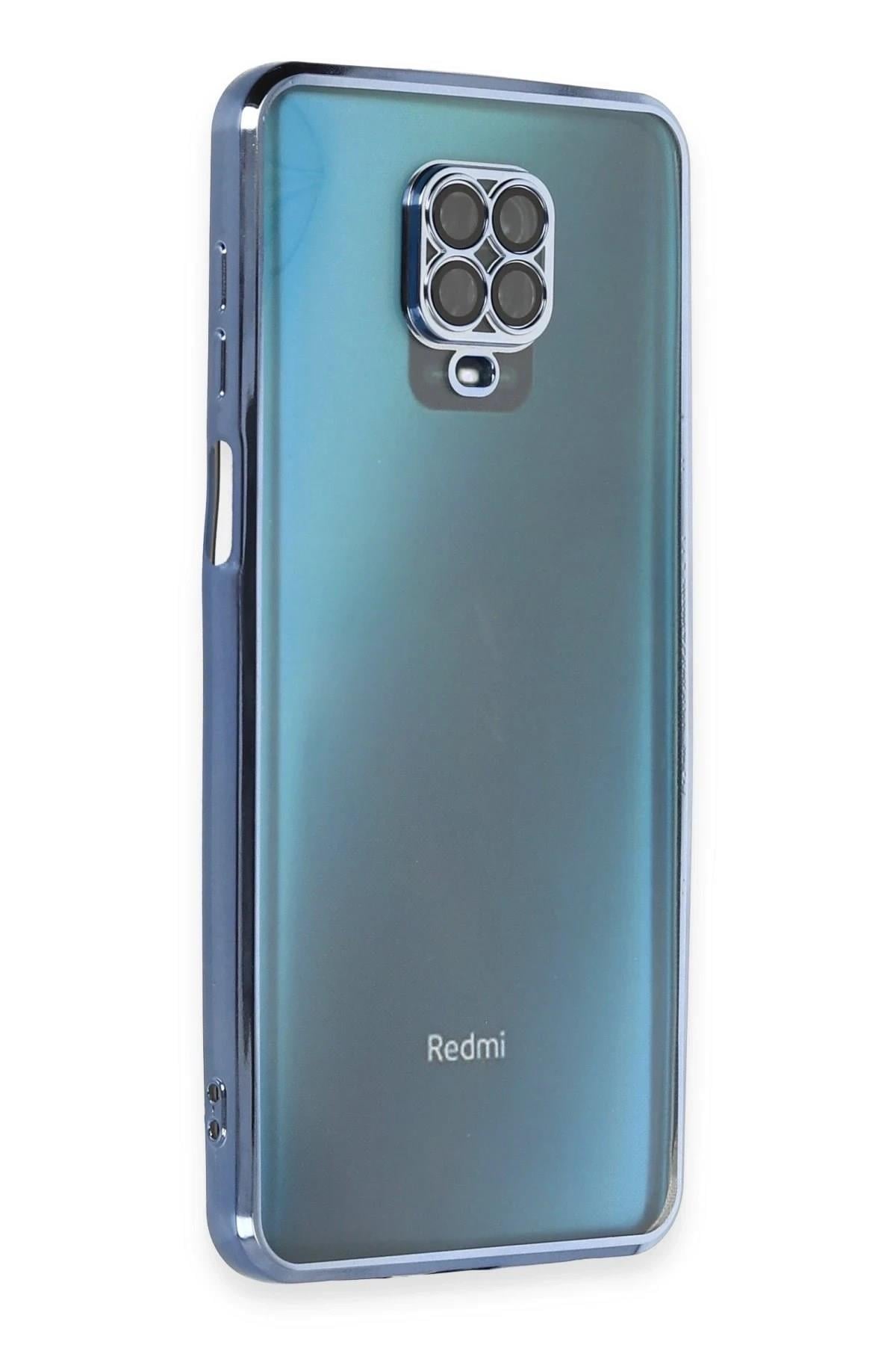 Mey İthalat®   Redmi Note 9 Pro Kılıf  Lensli Silikon - Açık Mavi