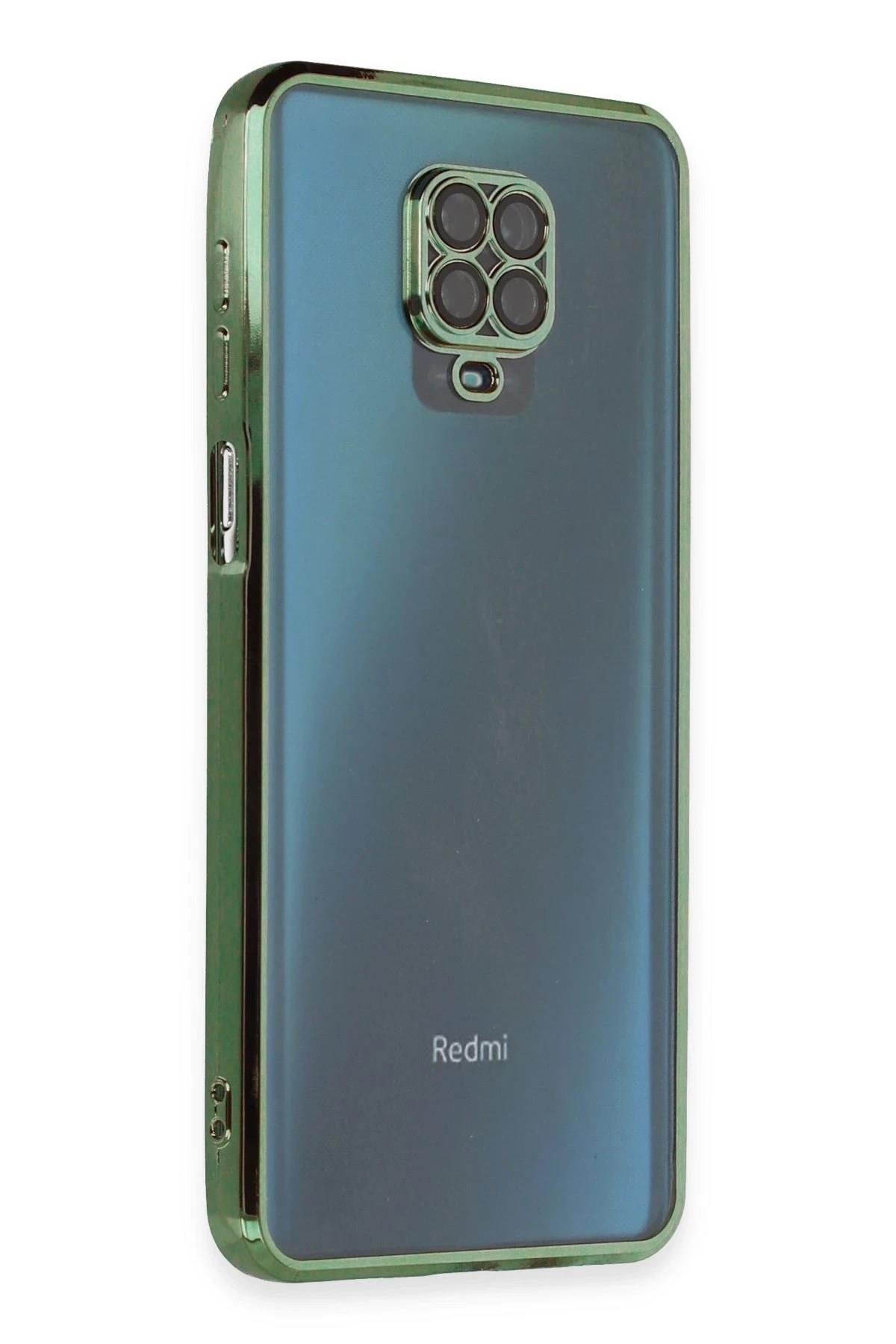 Mey İthalat®   Redmi Note 9 Pro Kılıf  Lensli Silikon - Yeşil