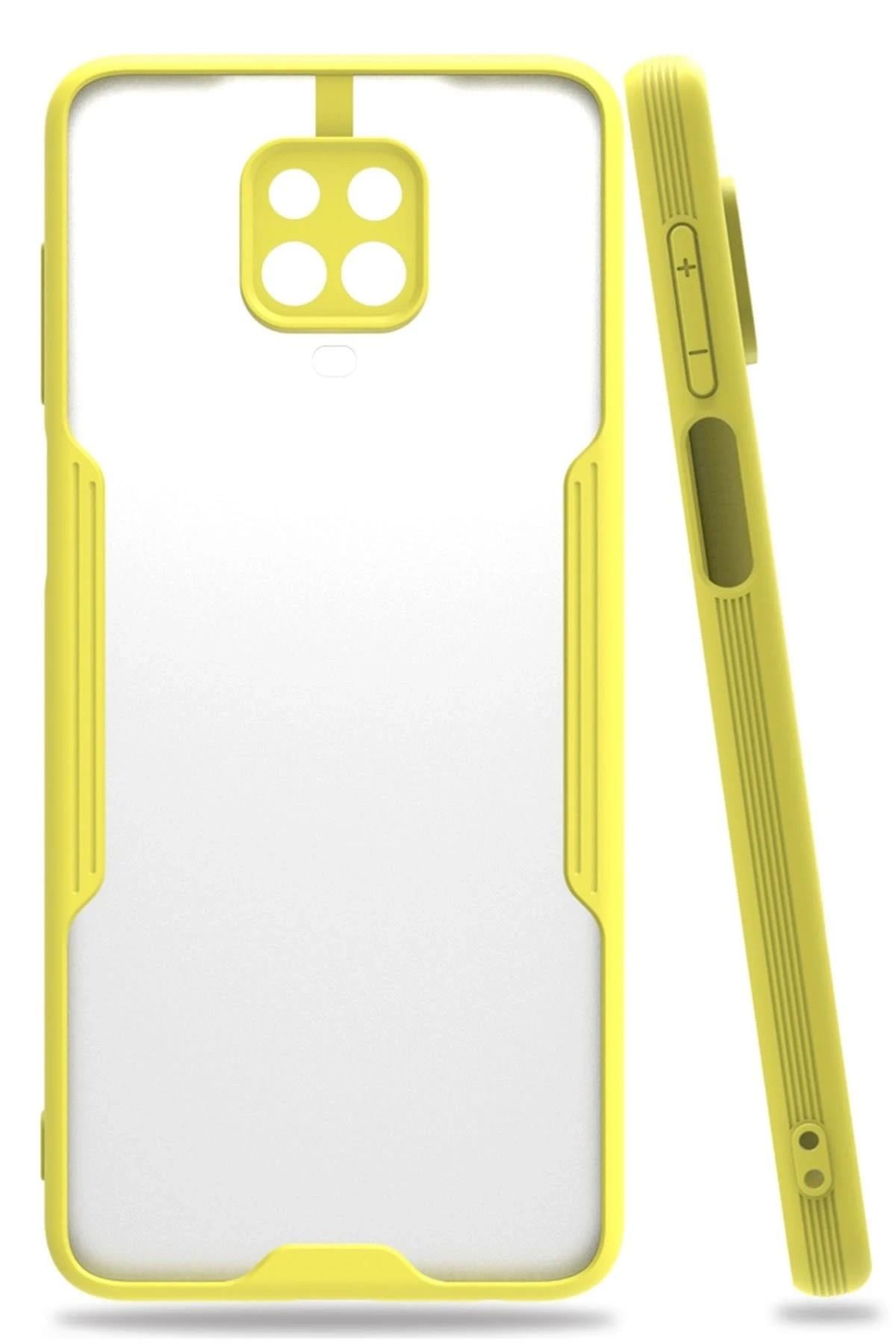 Mey İthalat®   Redmi Note 9S Kılıf Platin Silikon - Sarı