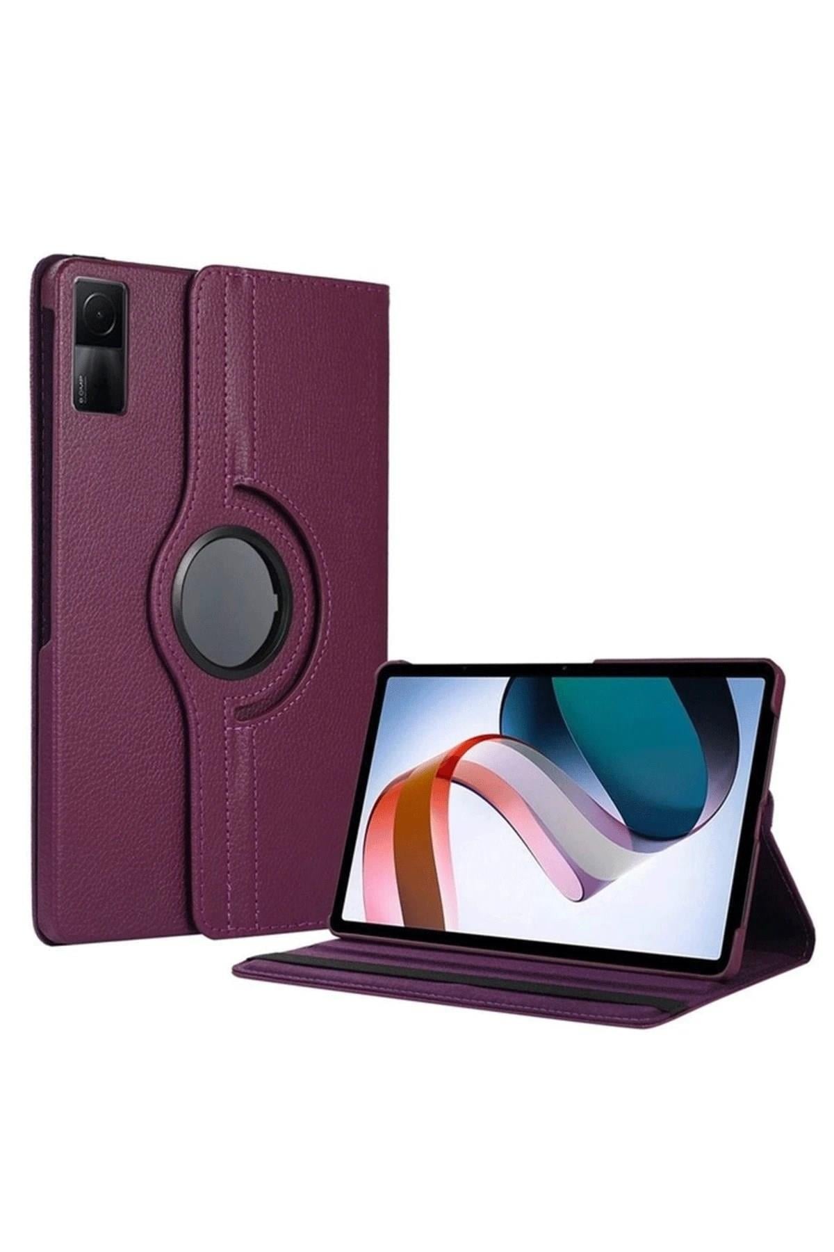 Mey İthalat®   Redmi Pad SE 4G Kılıf 360 Tablet Deri Kılıf - Mürdüm