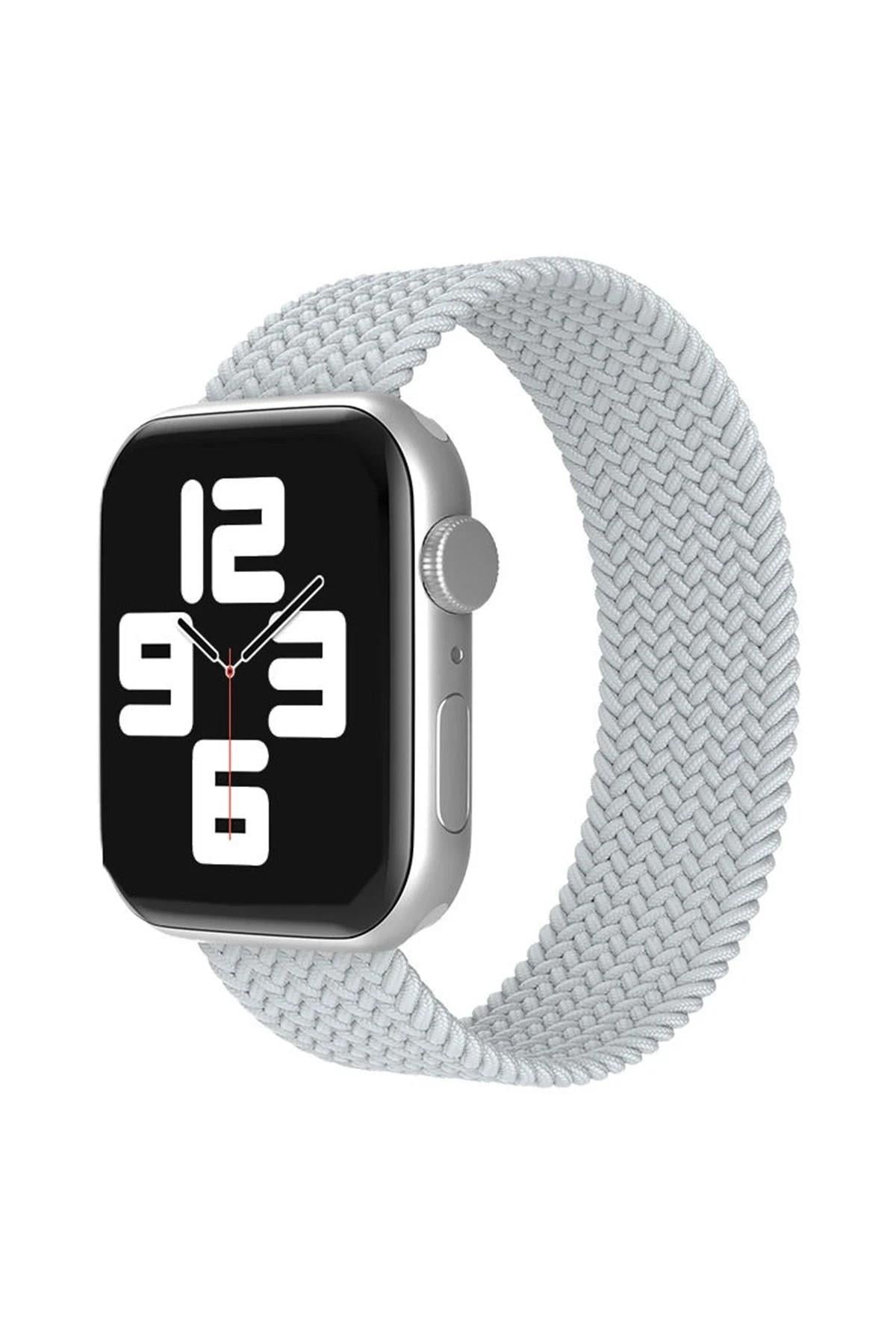 Mey İthalat®   Watch 38mm Ayarlı Solo Silikon Kordon - Beyaz