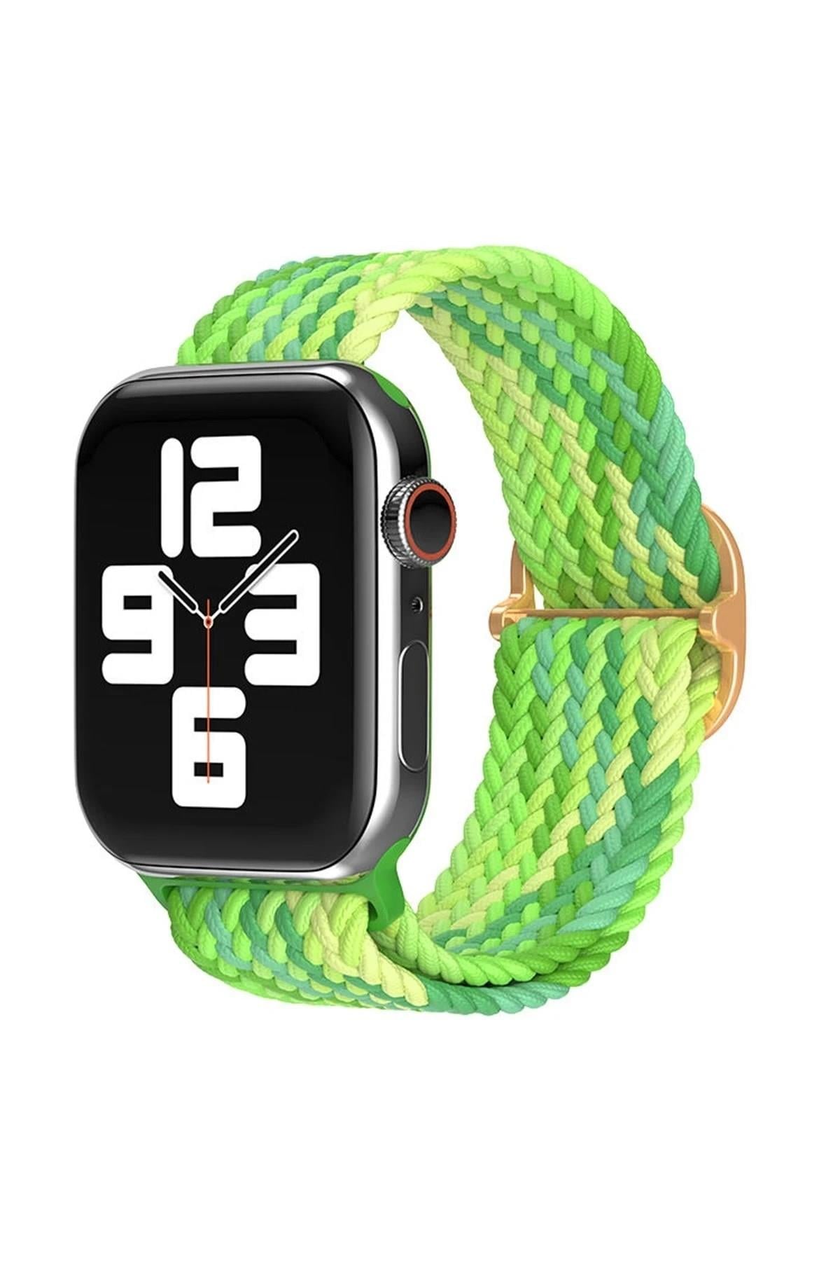Mey İthalat®   Watch 38mm Star Kordon - Turkuaz-Yeşil