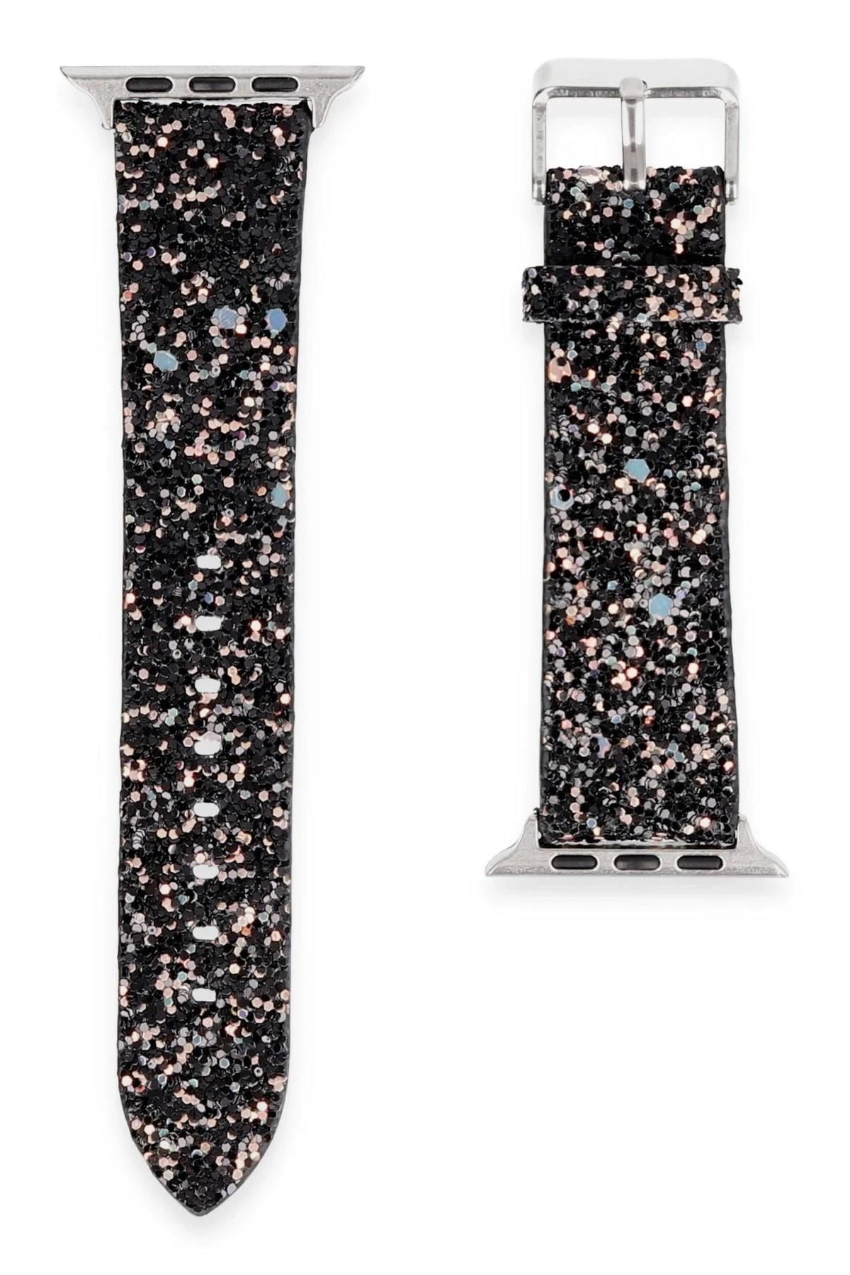 Mey İthalat®   Watch 38mm Starry Taşlı Kordon - Siyah