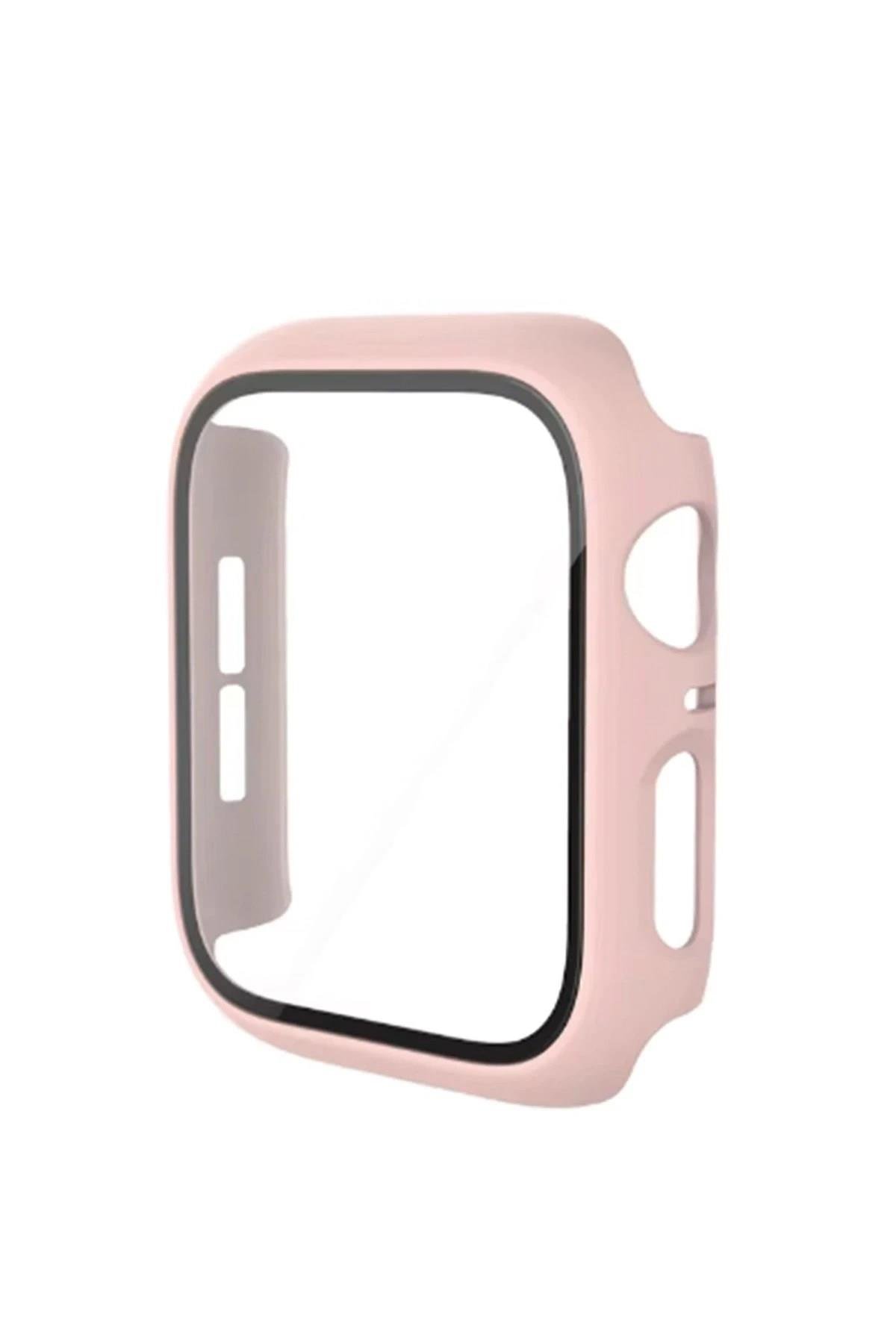 Mey İthalat®   Watch 42mm Camlı Kasa Ekran Koruyucu - Pembe