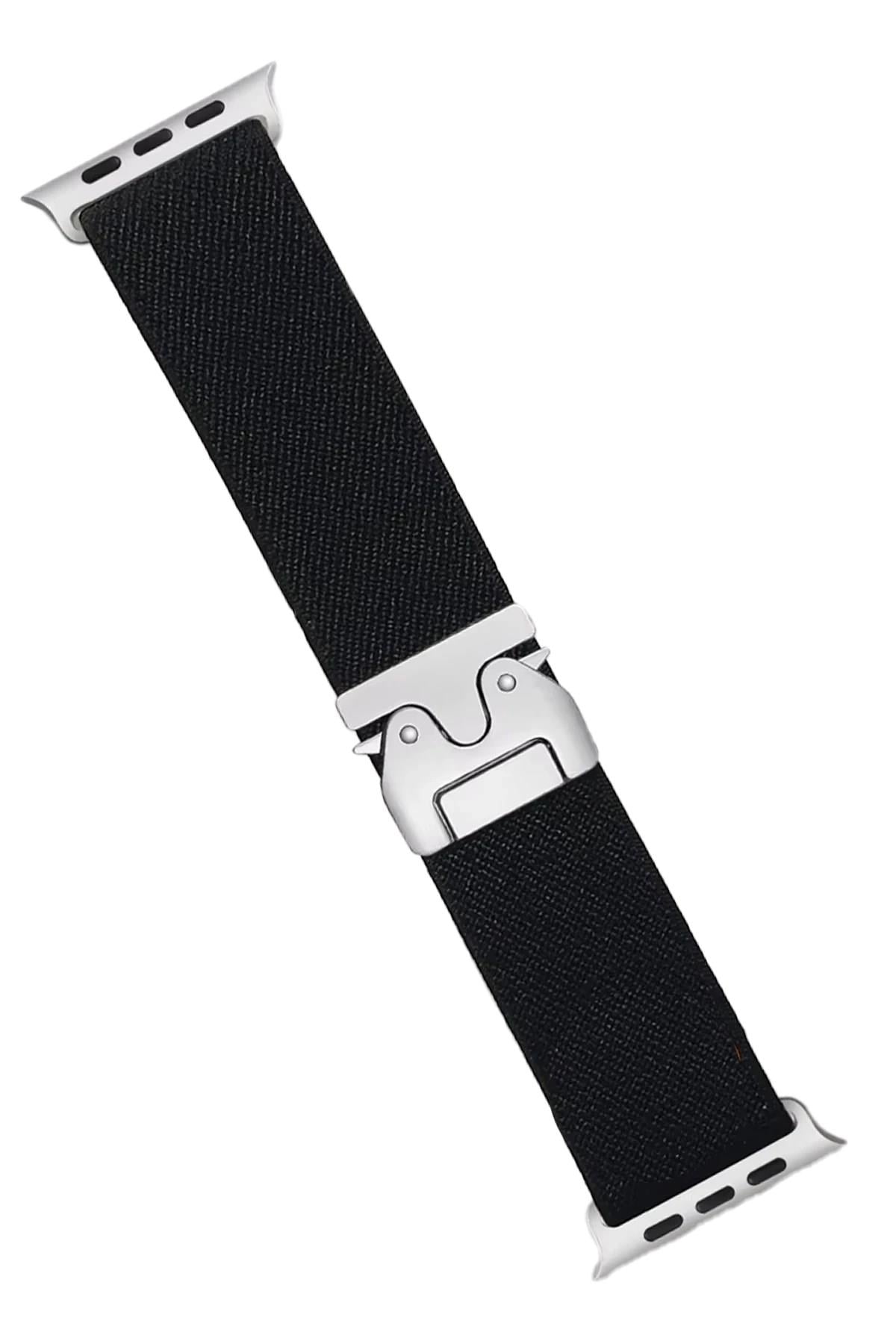 Mey İthalat®   Watch 42mm Forest Kumaş Kordon - Siyah