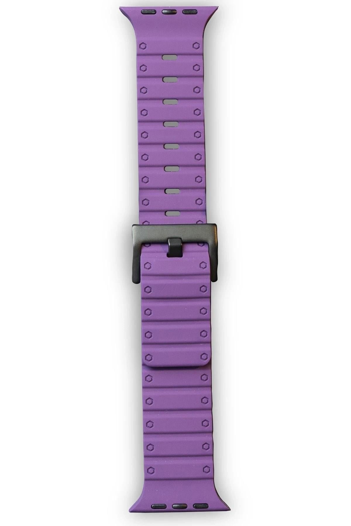 Mey İthalat®   Watch 42mm Magnus Mıknatıslı Silikon Kordon - Mor