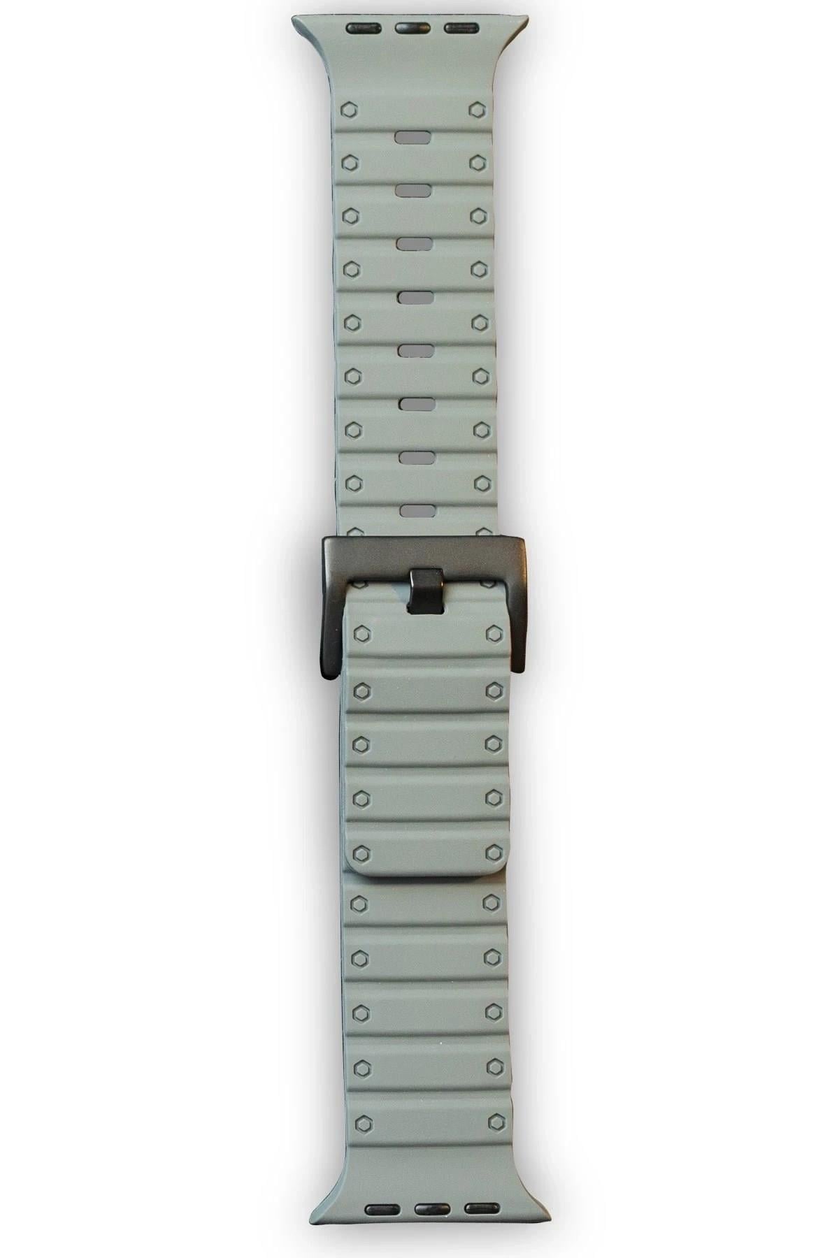 Mey İthalat®   Watch 42mm Magnus Mıknatıslı Silikon Kordon - Gri