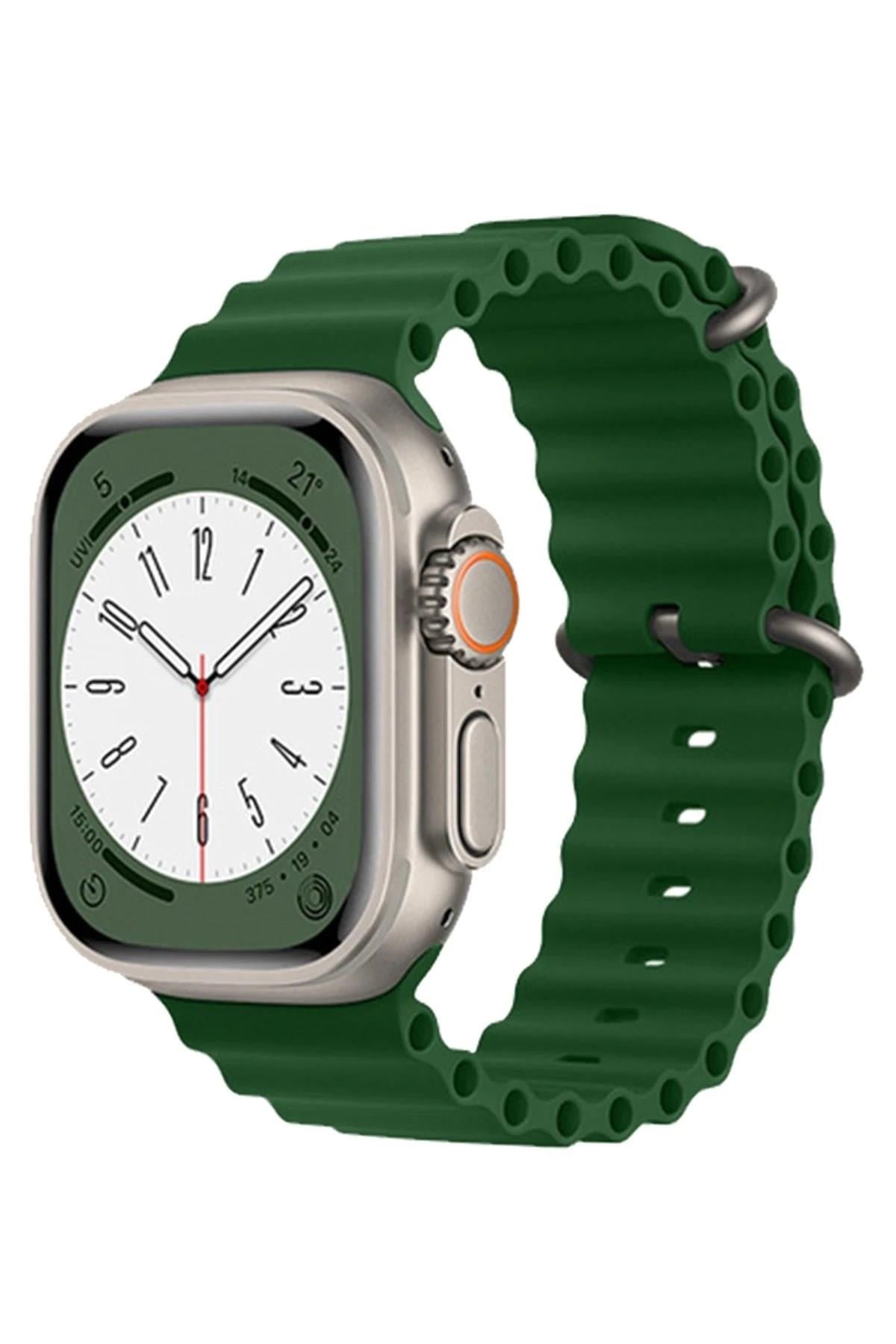 Mey İthalat®   Watch 42mm Ocean Kordon - Koyu Yeşil