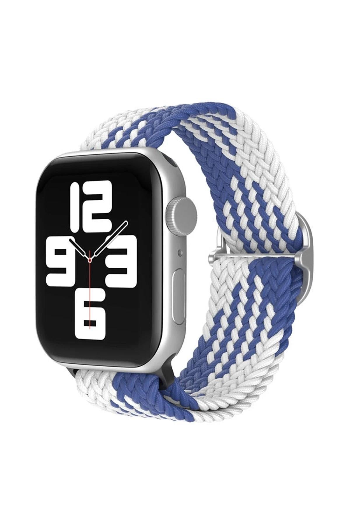 Mey İthalat®   Watch 42mm Star Kordon - Mavi-Beyaz
