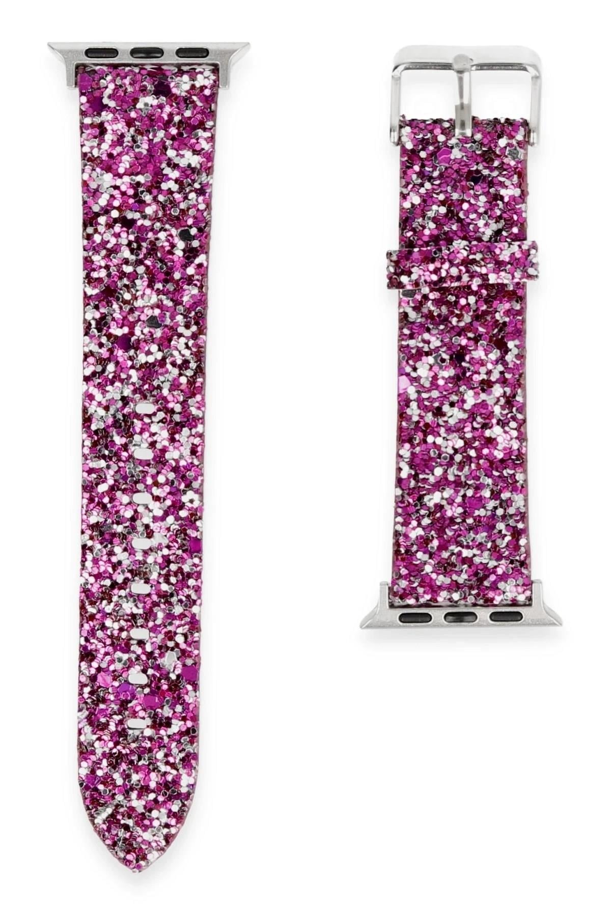 Mey İthalat®   Watch 42mm Starry Taşlı Kordon - Derin Mor