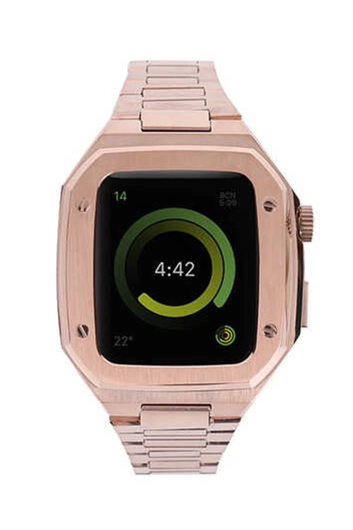 Mey İthalat®   Watch 44mm Metal Petek Kasalı Kordon - Rose Gold