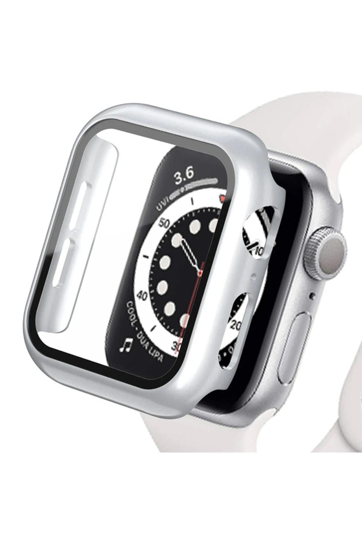 Mey İthalat®   Watch Ultra 49mm Camlı Kasa Ekran Koruyucu - Gümüş