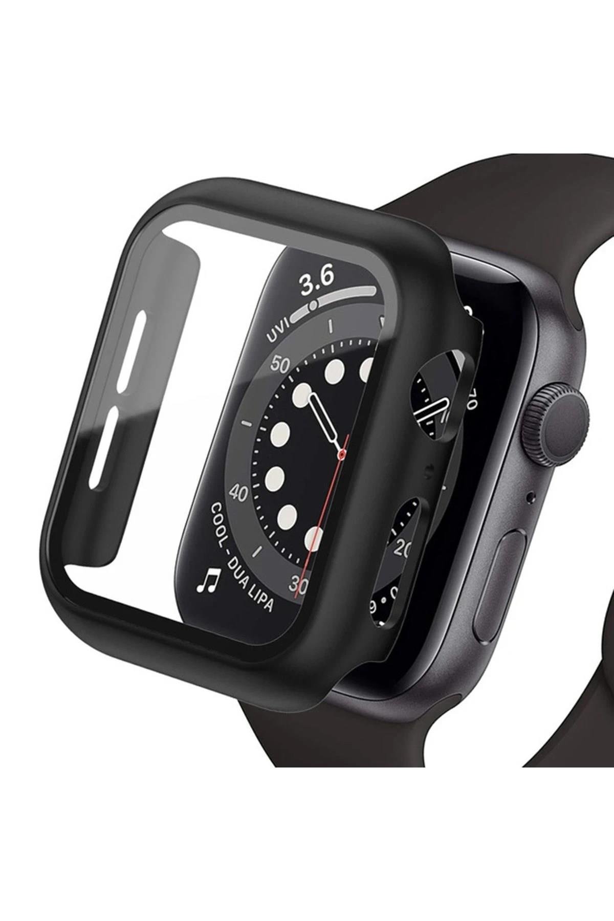 Mey İthalat®   Watch Ultra 49mm Camlı Kasa Ekran Koruyucu - Siyah