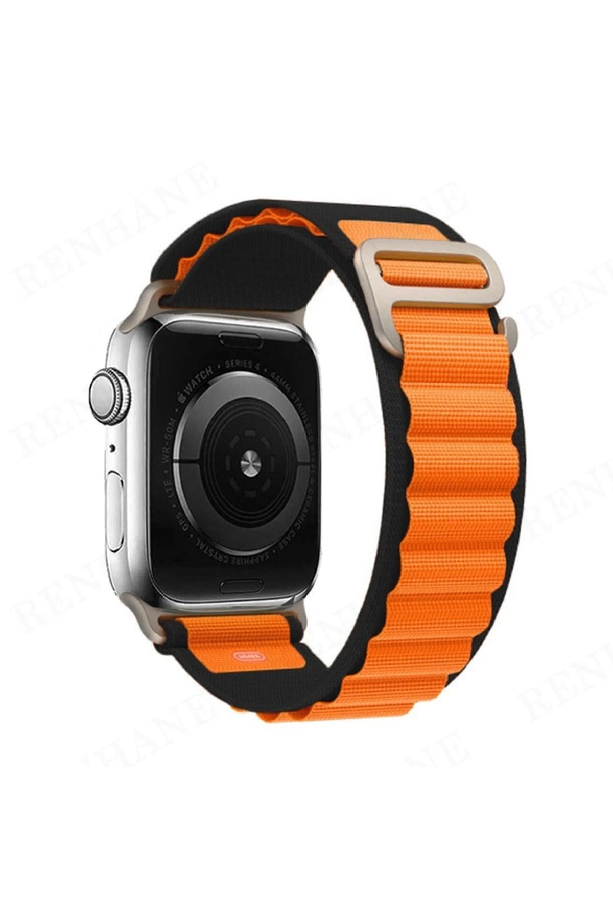 Mey İthalat®   Watch Ultra 49mm Mountain Kordon - Siyah-Turuncu