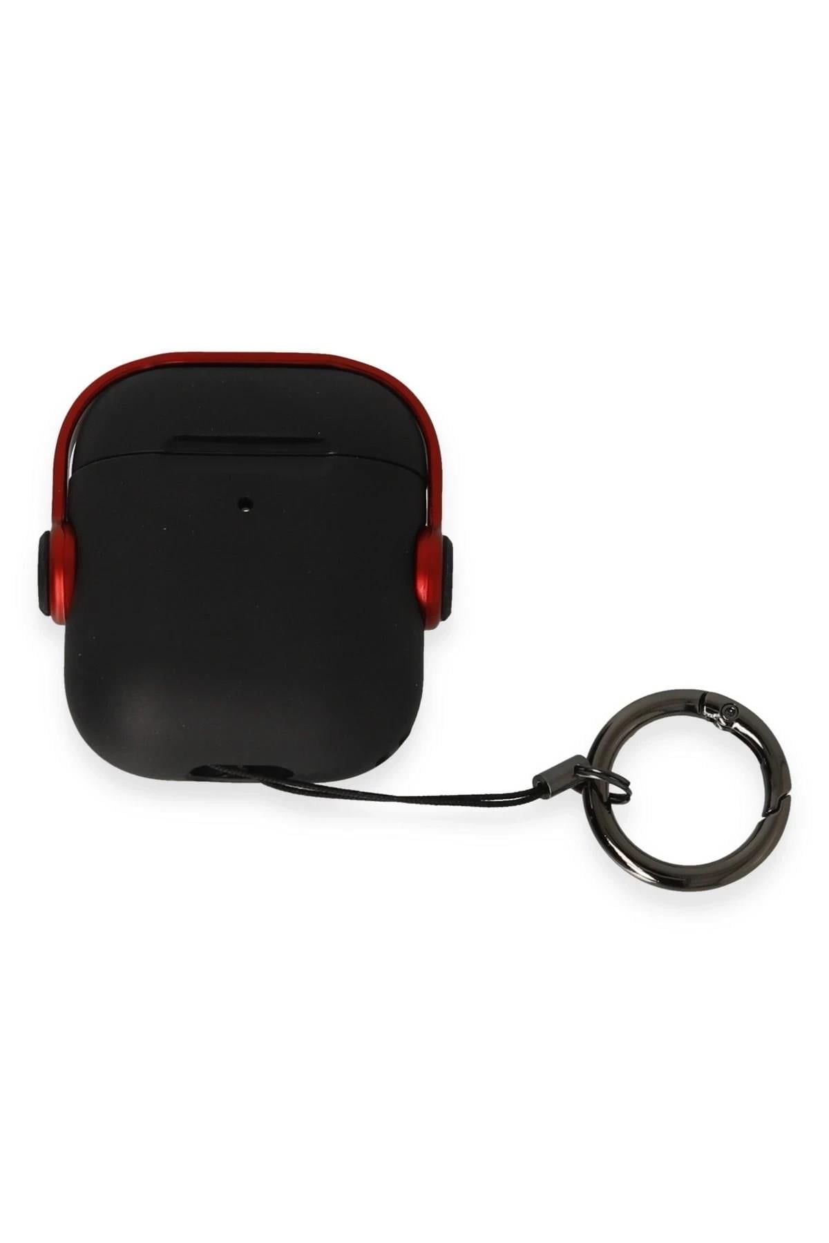 Mey İthalat®  Airpods 2 (2.nesil) Cool Kılıf - Siyah-Kırmızı