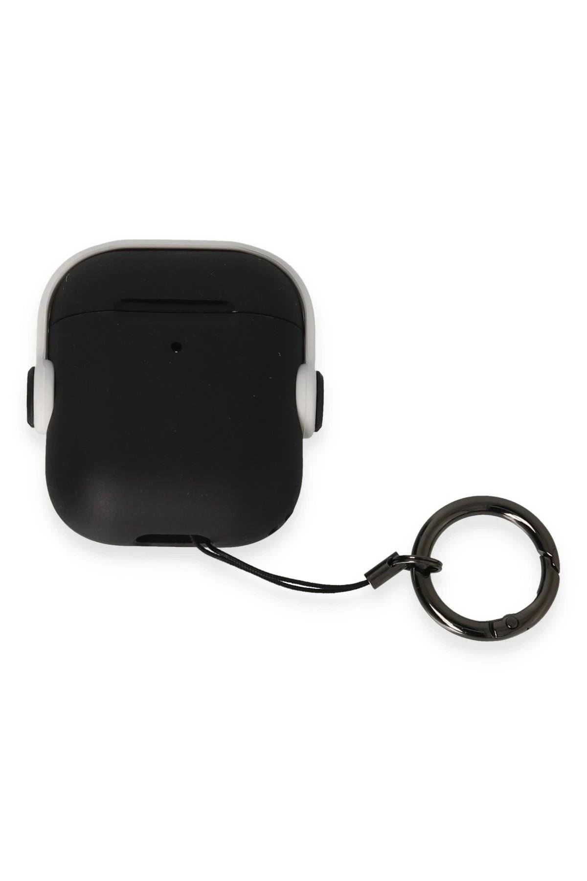Mey İthalat®  Airpods 2 (2.nesil) Cool Kılıf - Siyah-Beyaz