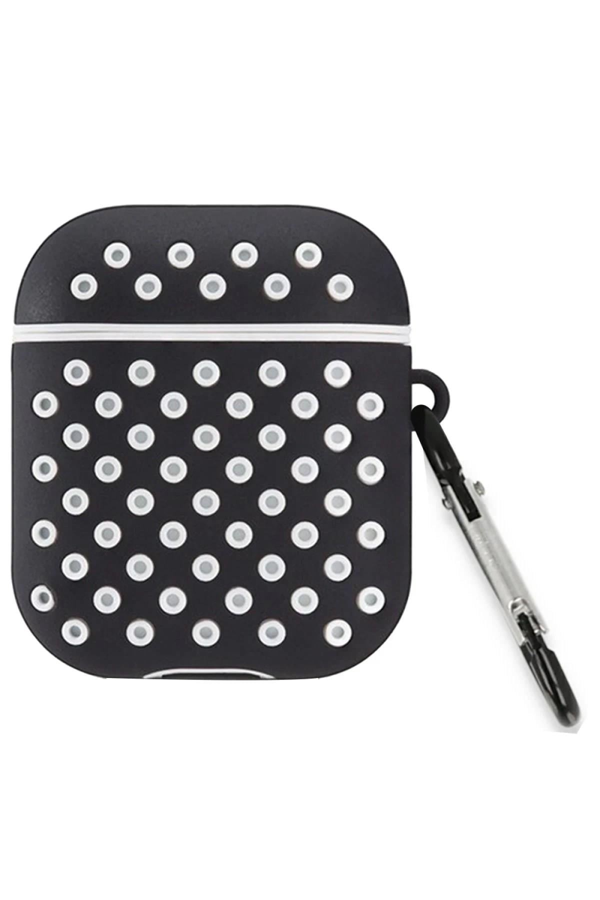 Mey İthalat®  Airpods 3 (3.nesil) Spor Delikli Kılıf - Siyah-Beyaz
