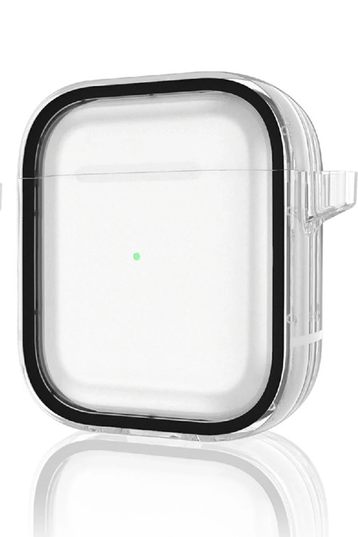 Mey İthalat®  Airpods 4 (4.nesil) Shiny Şeffaf Kılıf - Siyah
