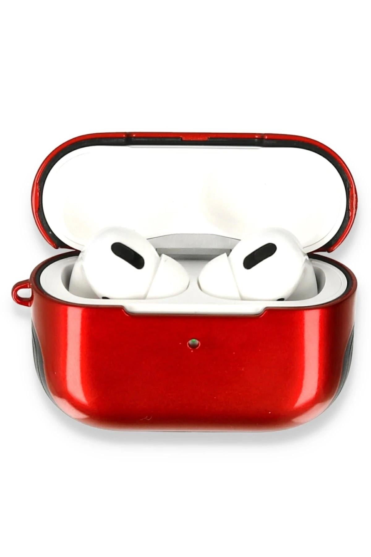 Mey İthalat®  Airpods Pro (1.nesil) 3in1 Kılıf - Kırmızı