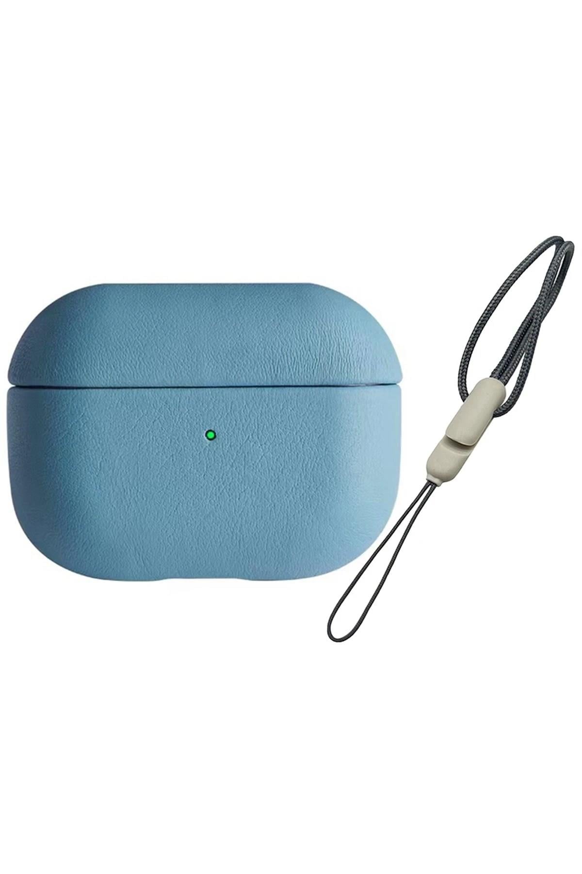 Mey İthalat®  Airpods Pro 2 (2.nesil) 405 Deri Kılıf - Sierra Blue