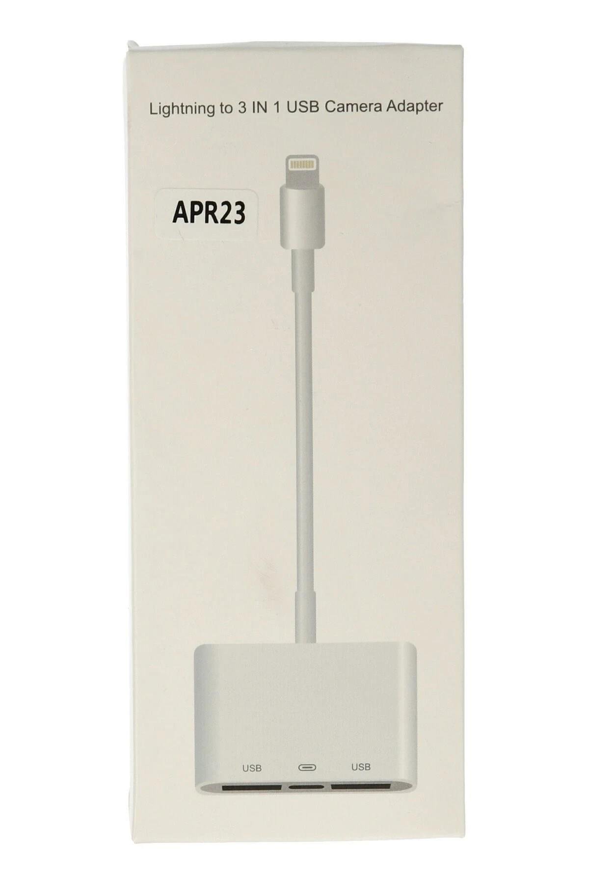 Mey İthalat®  APR23 Iphone Otg 3in1 - Beyaz