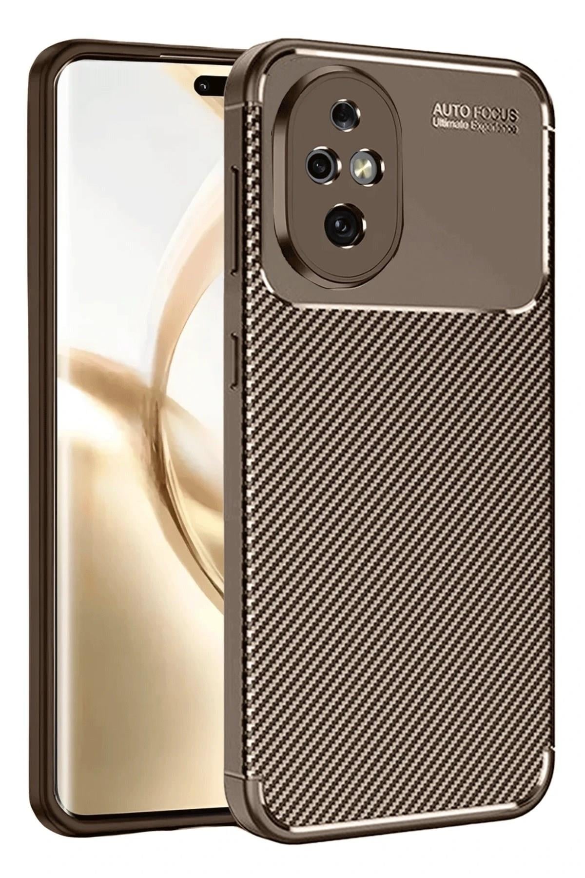 Mey İthalat®  Honor 200 Kılıf Auto Focus Karbon Kapak - Kahverengi
