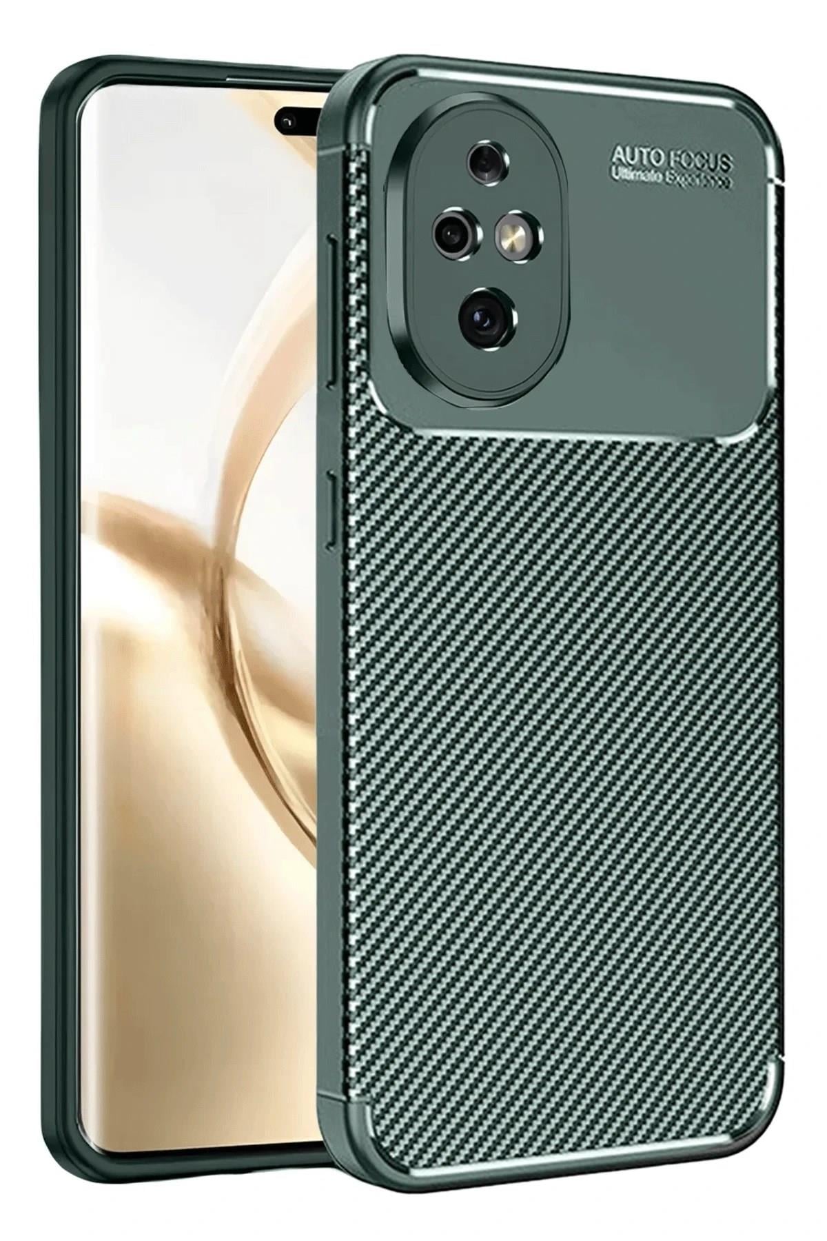 Mey İthalat®  Honor 200 Kılıf Auto Focus Karbon Kapak - Koyu Yeşil