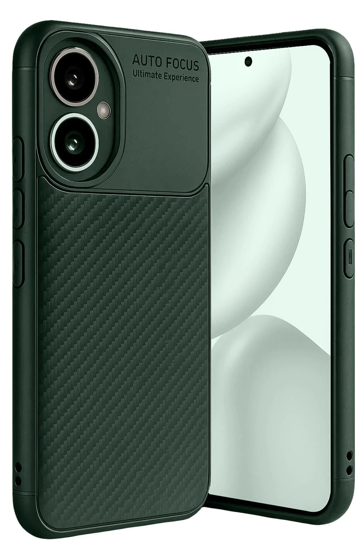 Mey İthalat®  Honor 400 Kılıf Auto Focus Karbon Kapak - Koyu Yeşil