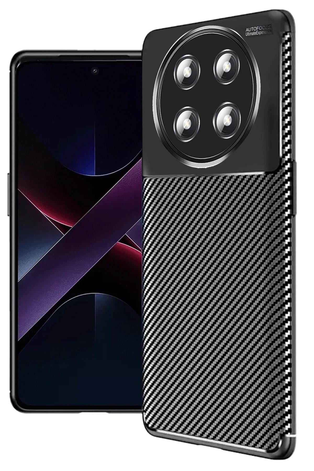 Mey İthalat®  Honor Magic 7 Lite Kılıf Auto Focus Karbon Kapak - Siyah