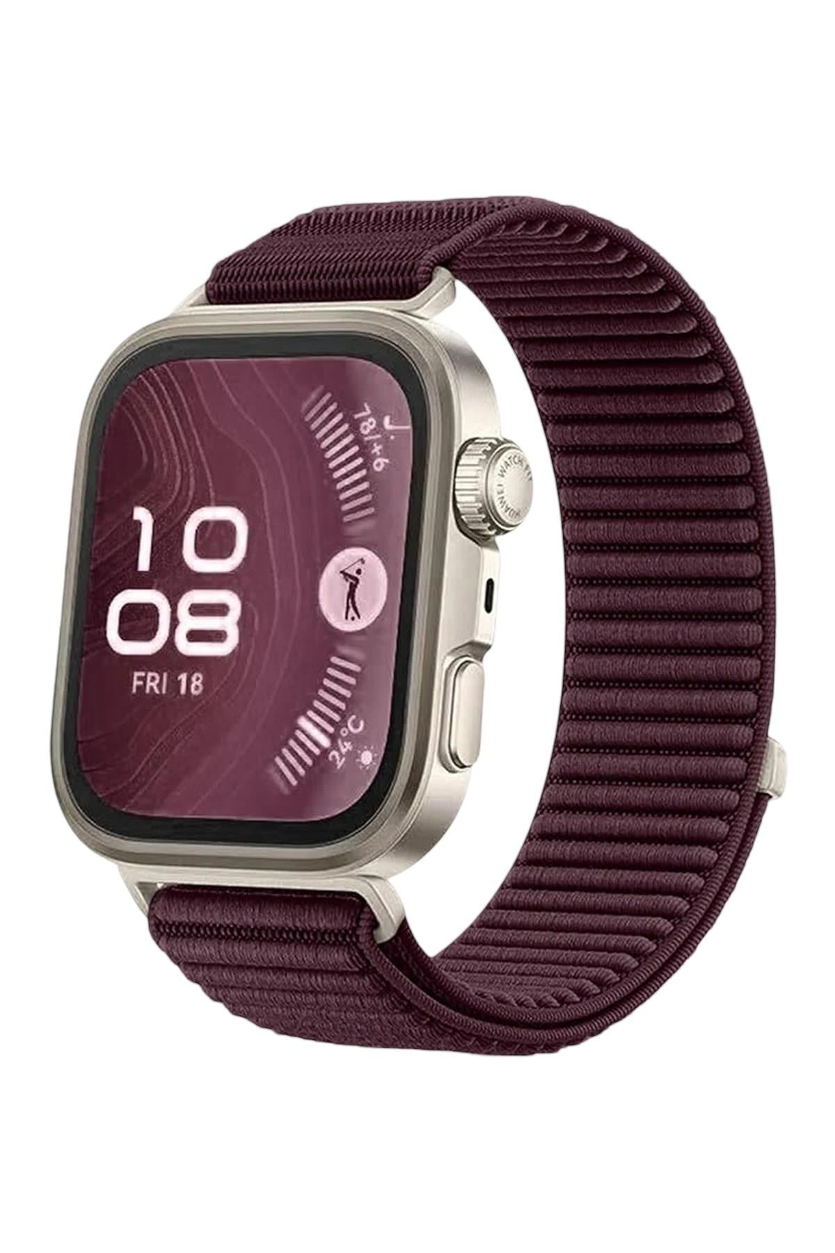 Mey İthalat®  Huawei Fit 4 Braid Kordon - Mürdüm