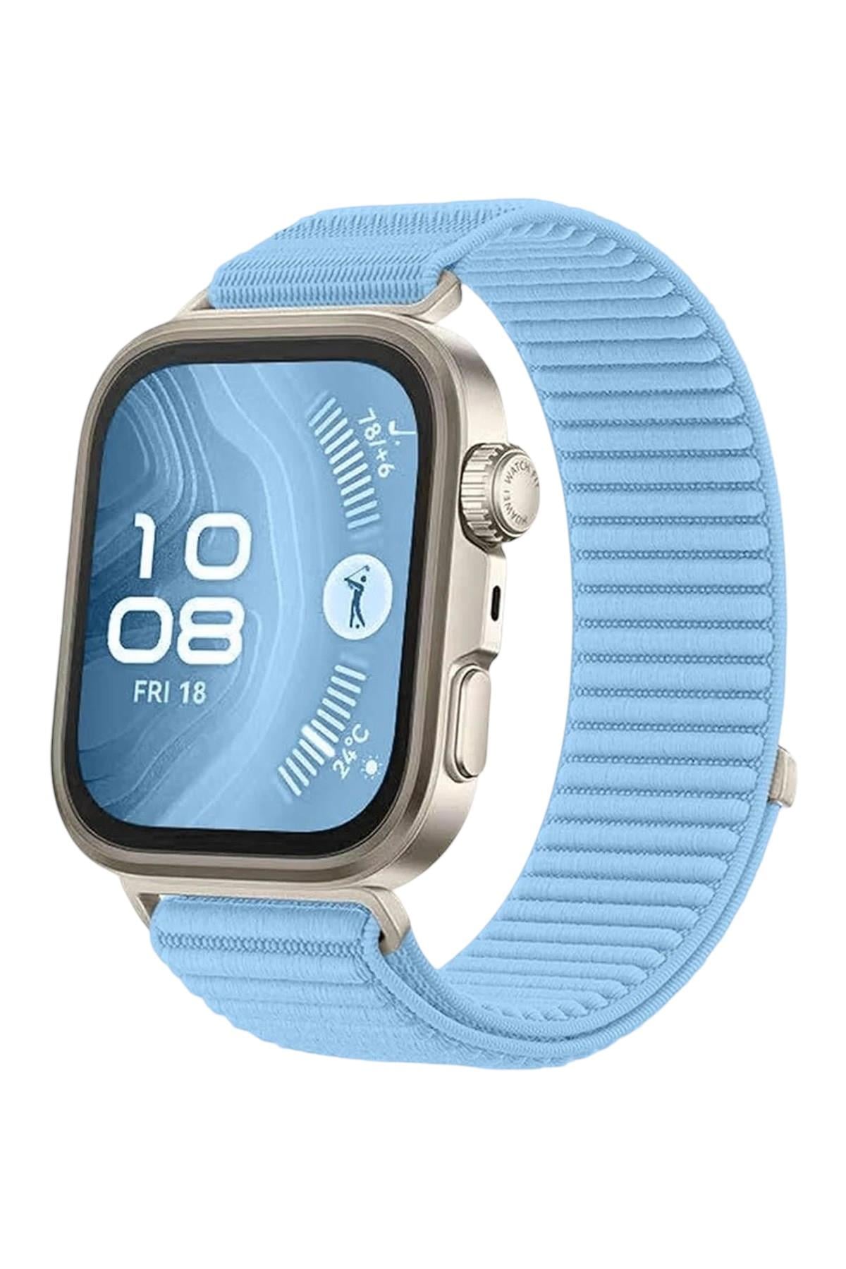 Mey İthalat®  Huawei Fit 4 Braid Kordon - Açık Mavi