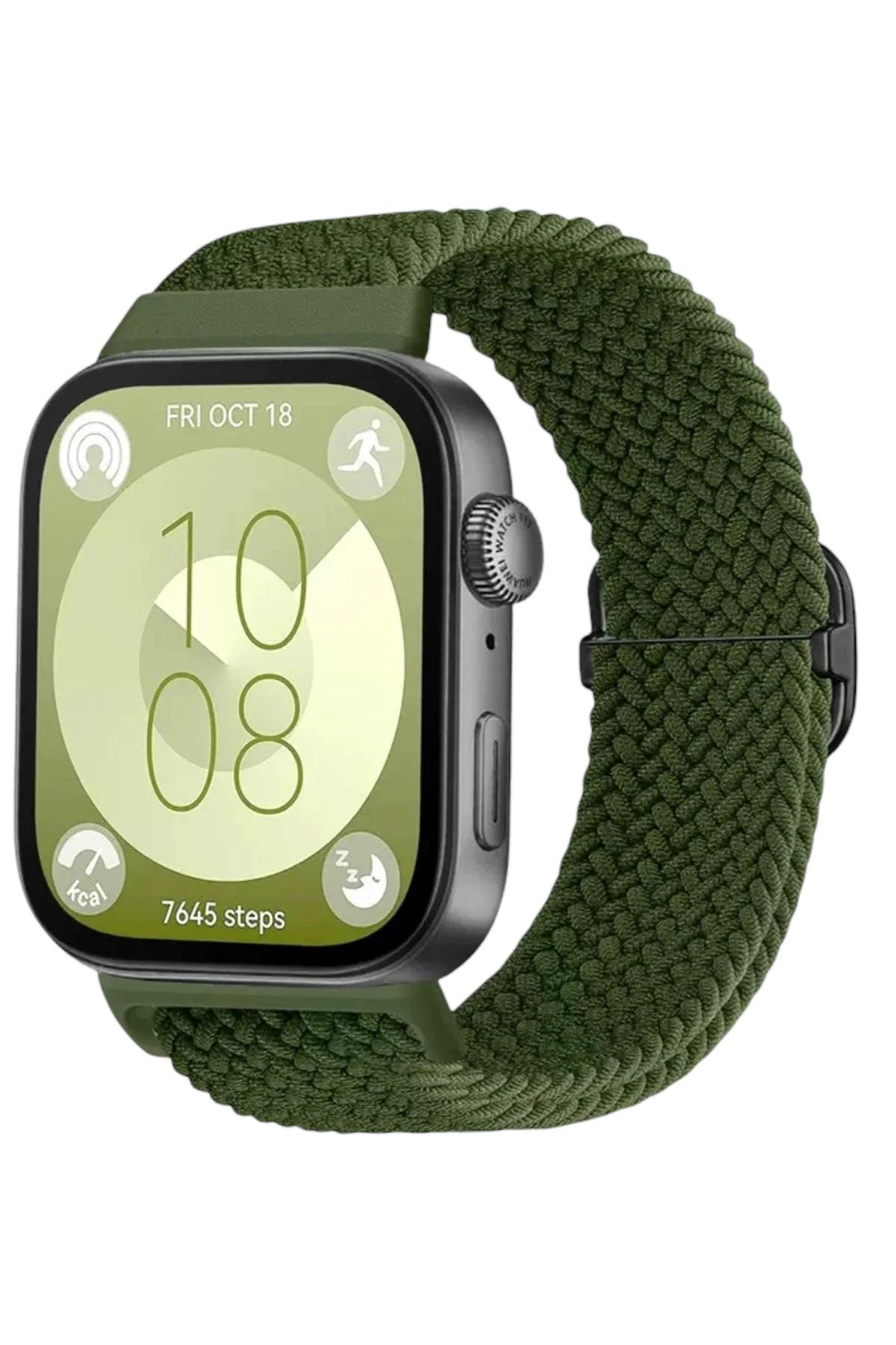 Mey İthalat®  Huawei Fit 4 Star Kordon - Koyu Yeşil