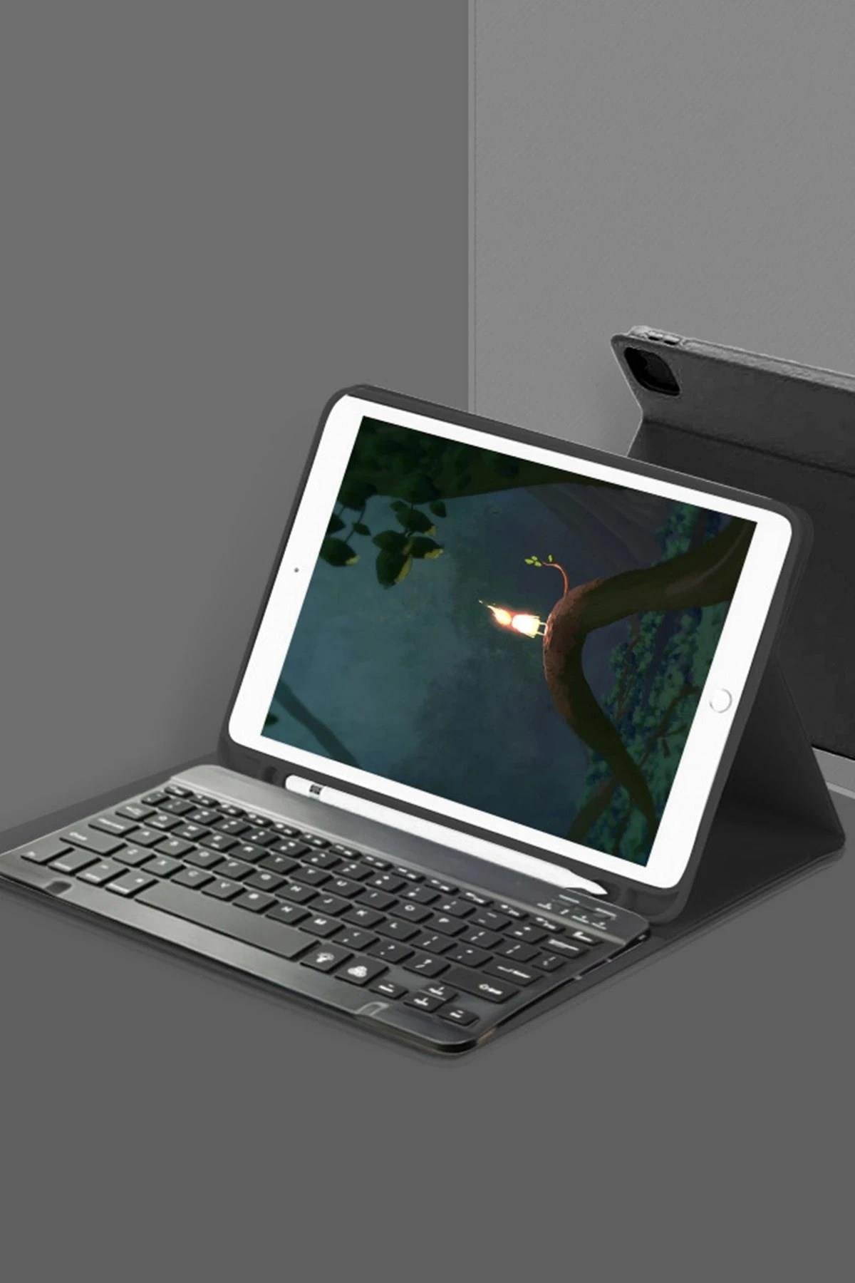 Mey İthalat®  Huawei Honor Pad X8 10.1 Kılıf KC01 Smart Klavyeli Tablet Kılıfı - Siyah