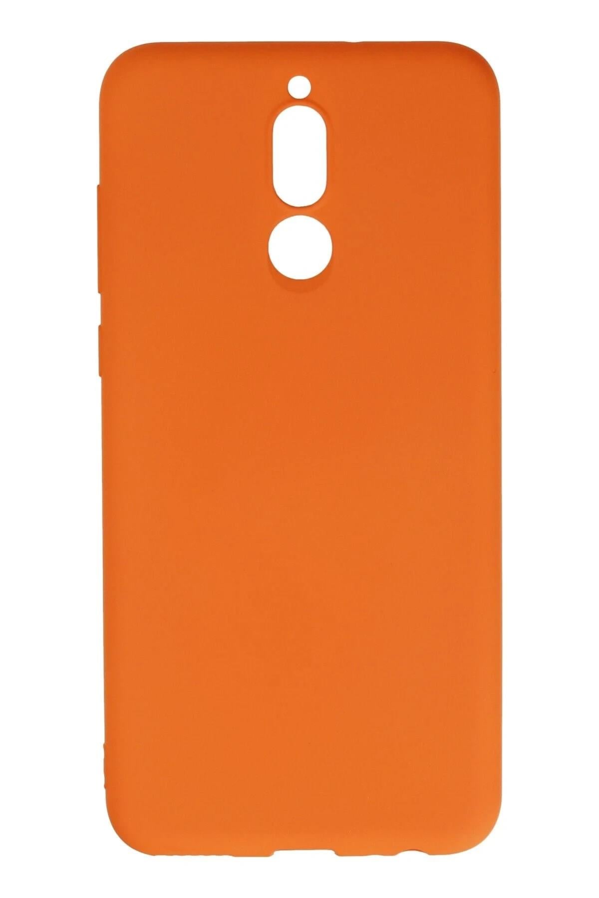 Mey İthalat®  Huawei Mate 10 Lite Kılıf Nano içi Kadife Silikon - Turuncu