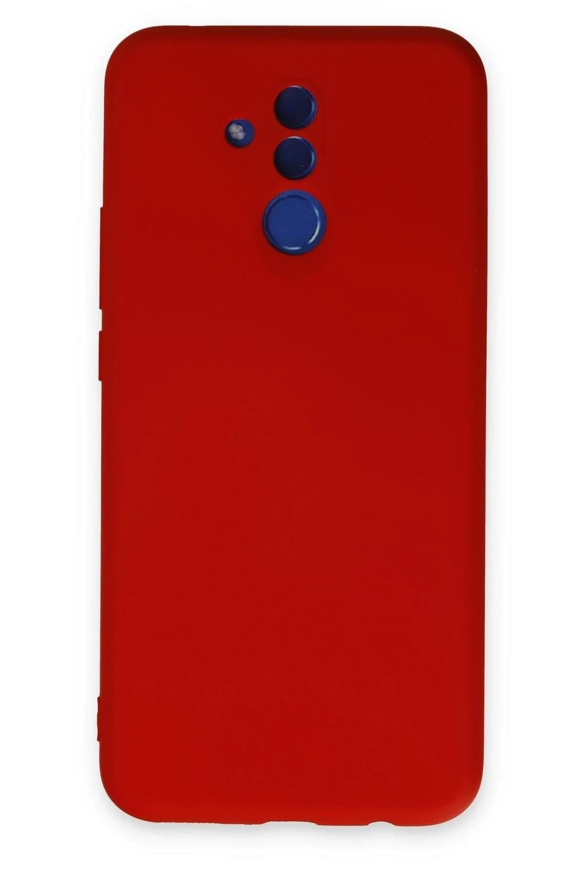 Mey İthalat®  Huawei Mate 20 Lite Kılıf Nano içi Kadife Silikon - Kırmızı