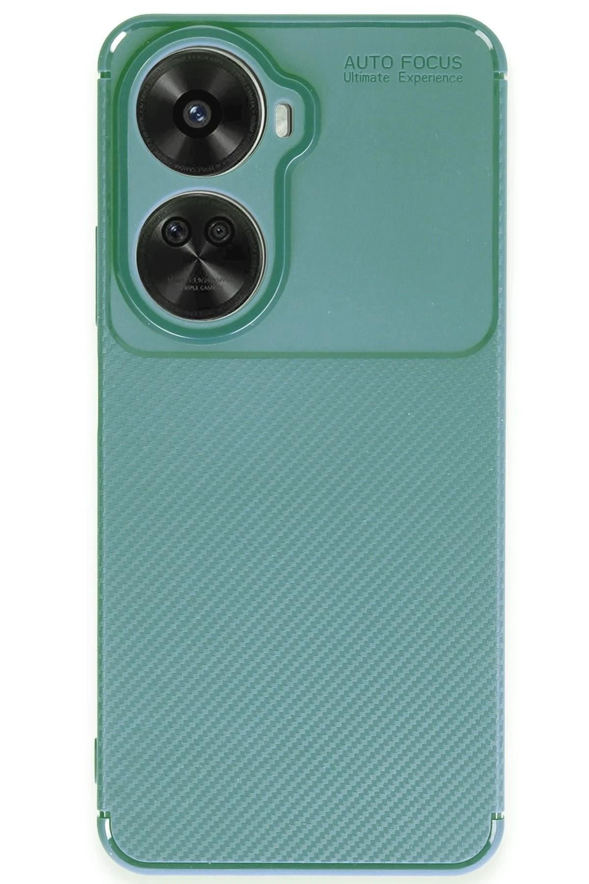 Mey İthalat®  Huawei Nova 12 SE Kılıf Auto Focus Karbon Kapak - Koyu Yeşil