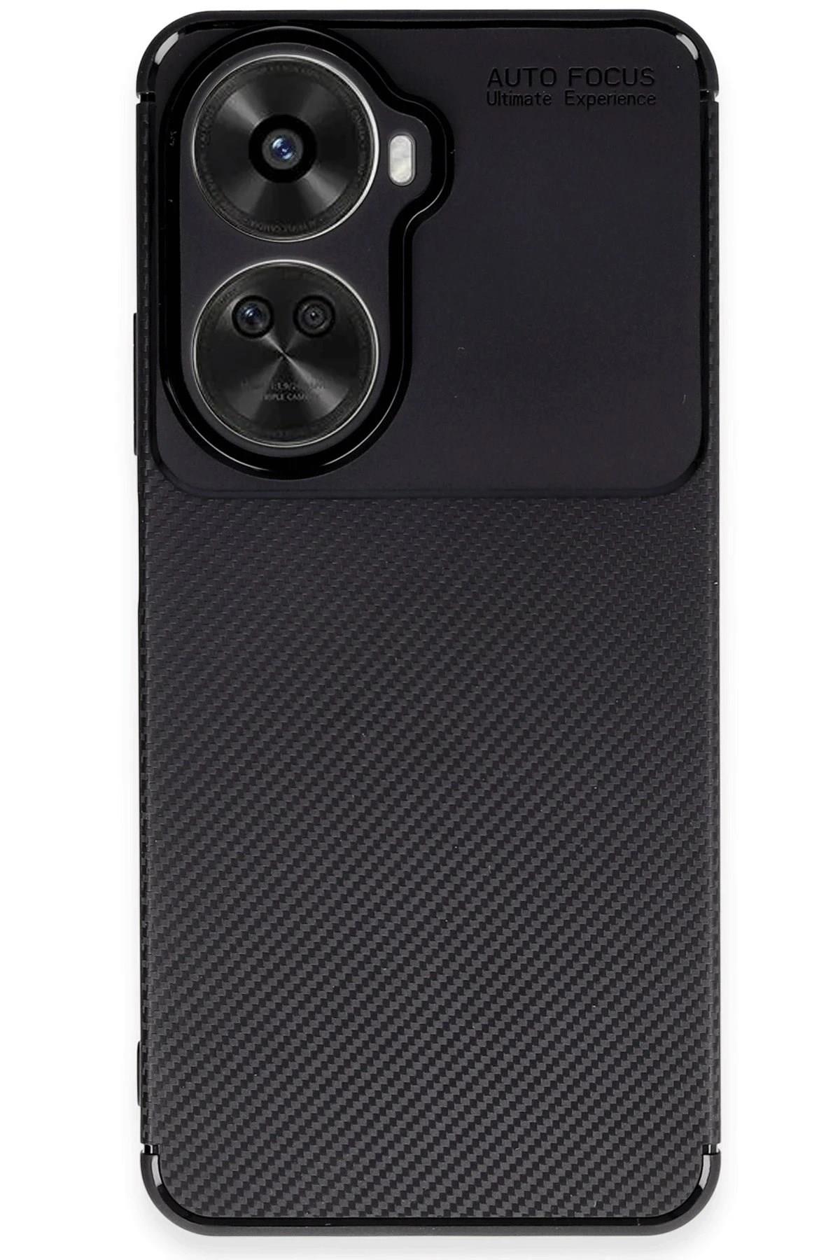 Mey İthalat®  Huawei Nova 12 SE Kılıf Auto Focus Karbon Kapak - Siyah