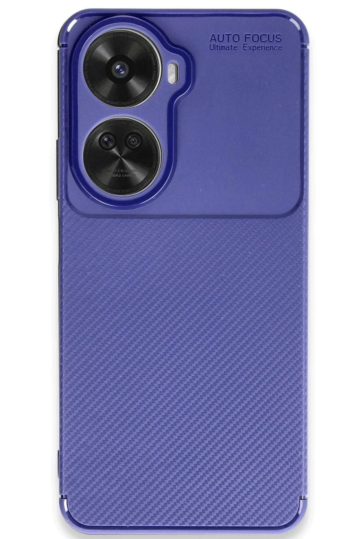 Mey İthalat®  Huawei Nova 12 SE Kılıf Auto Focus Karbon Kapak - Lacivert