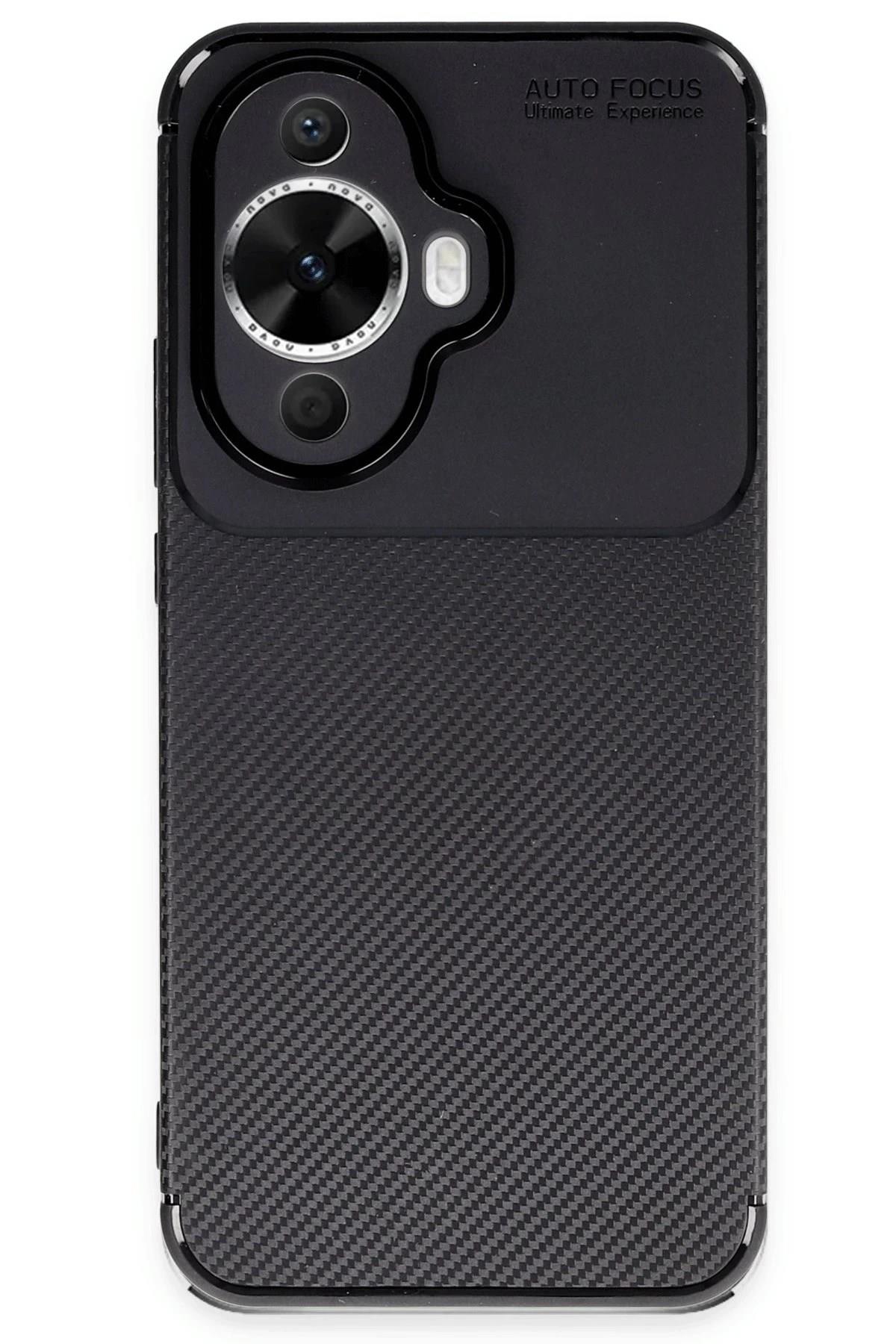 Mey İthalat®  Huawei Nova 12S Kılıf Auto Focus Karbon Kapak - Siyah