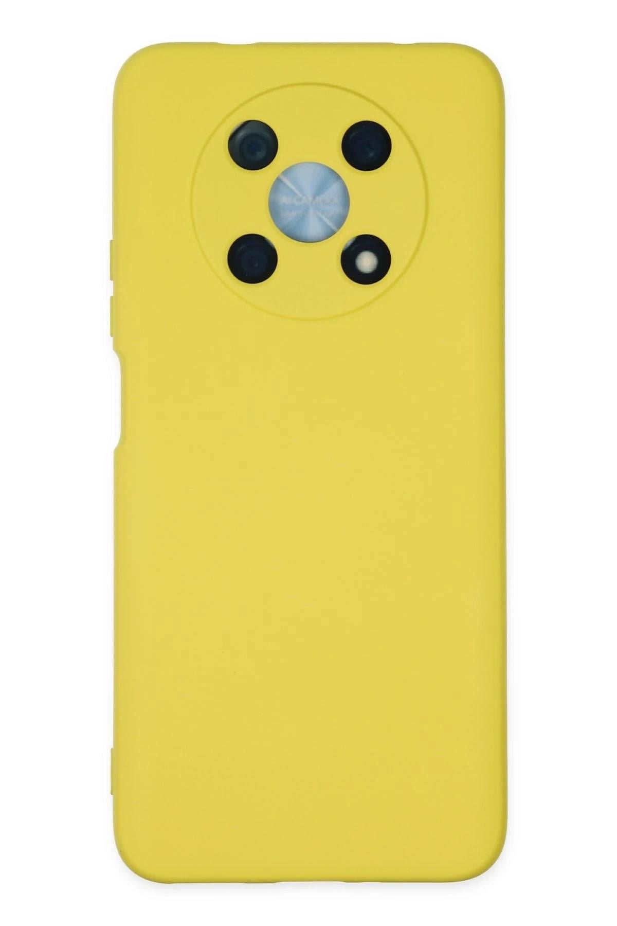 Mey İthalat®  Huawei Nova Y90 Kılıf Nano içi Kadife Silikon - Sarı