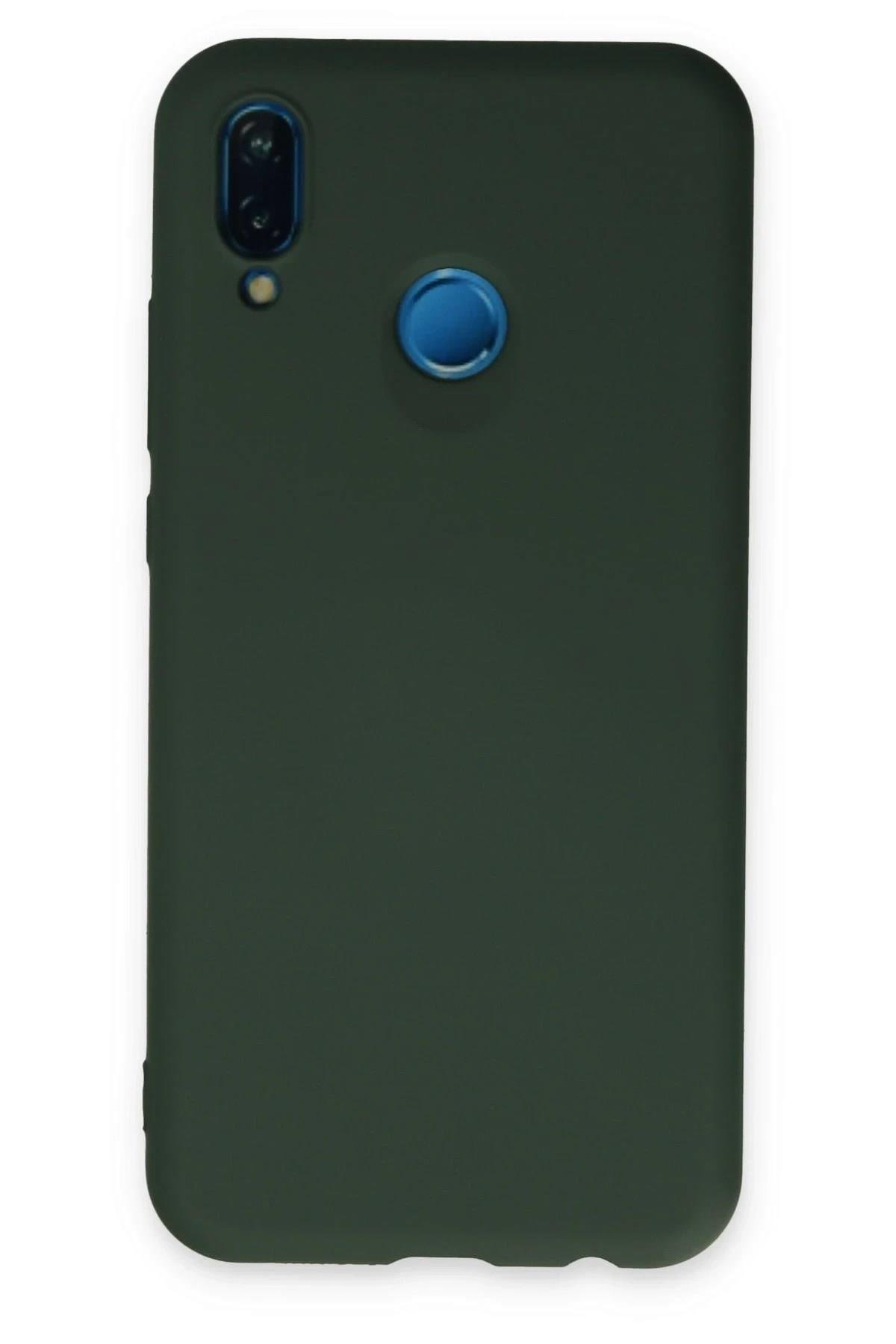 Mey İthalat®  Huawei P20 Lite Kılıf Nano içi Kadife Silikon - Koyu Yeşil