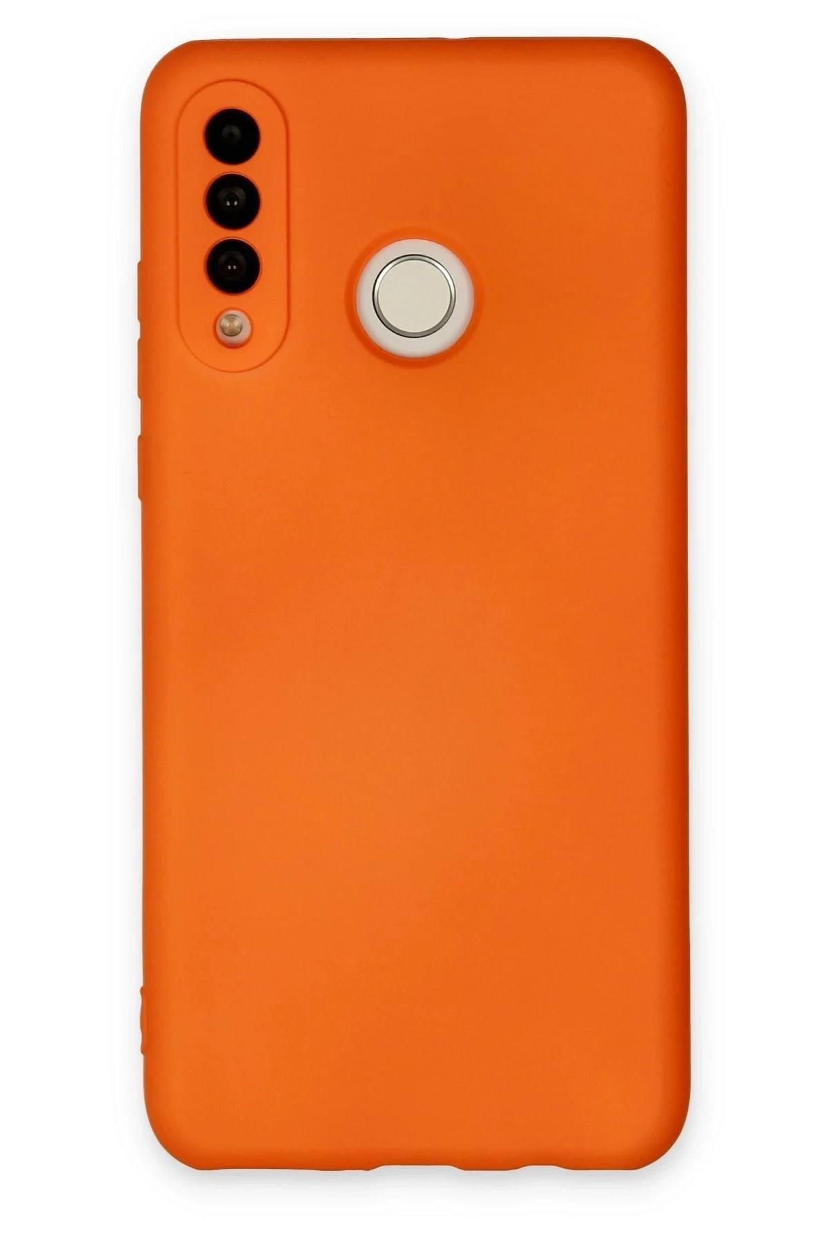 Mey İthalat®  Huawei P30 Lite Kılıf Nano içi Kadife Silikon - Turuncu
