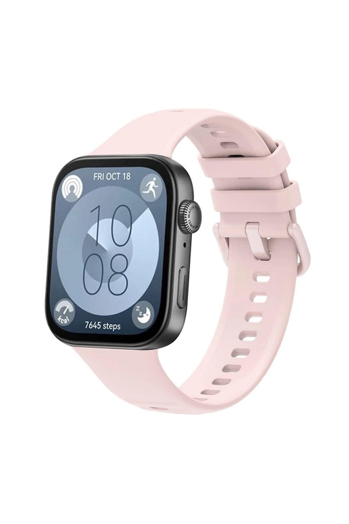 Mey İthalat®  Huawei Watch Fit 3 Klasik Kordon - Pudra