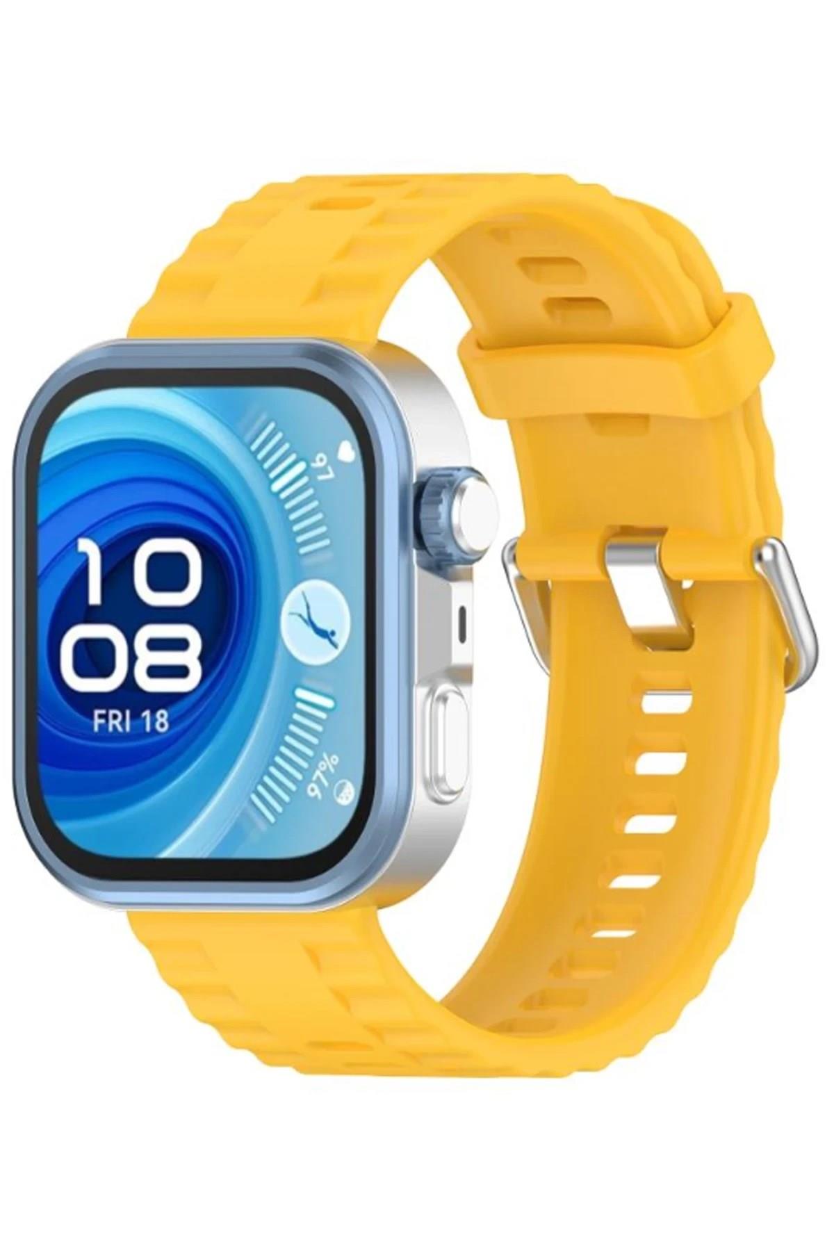Mey İthalat®  Huawei Watch Fit 3 Klasik Kordon - Sarı