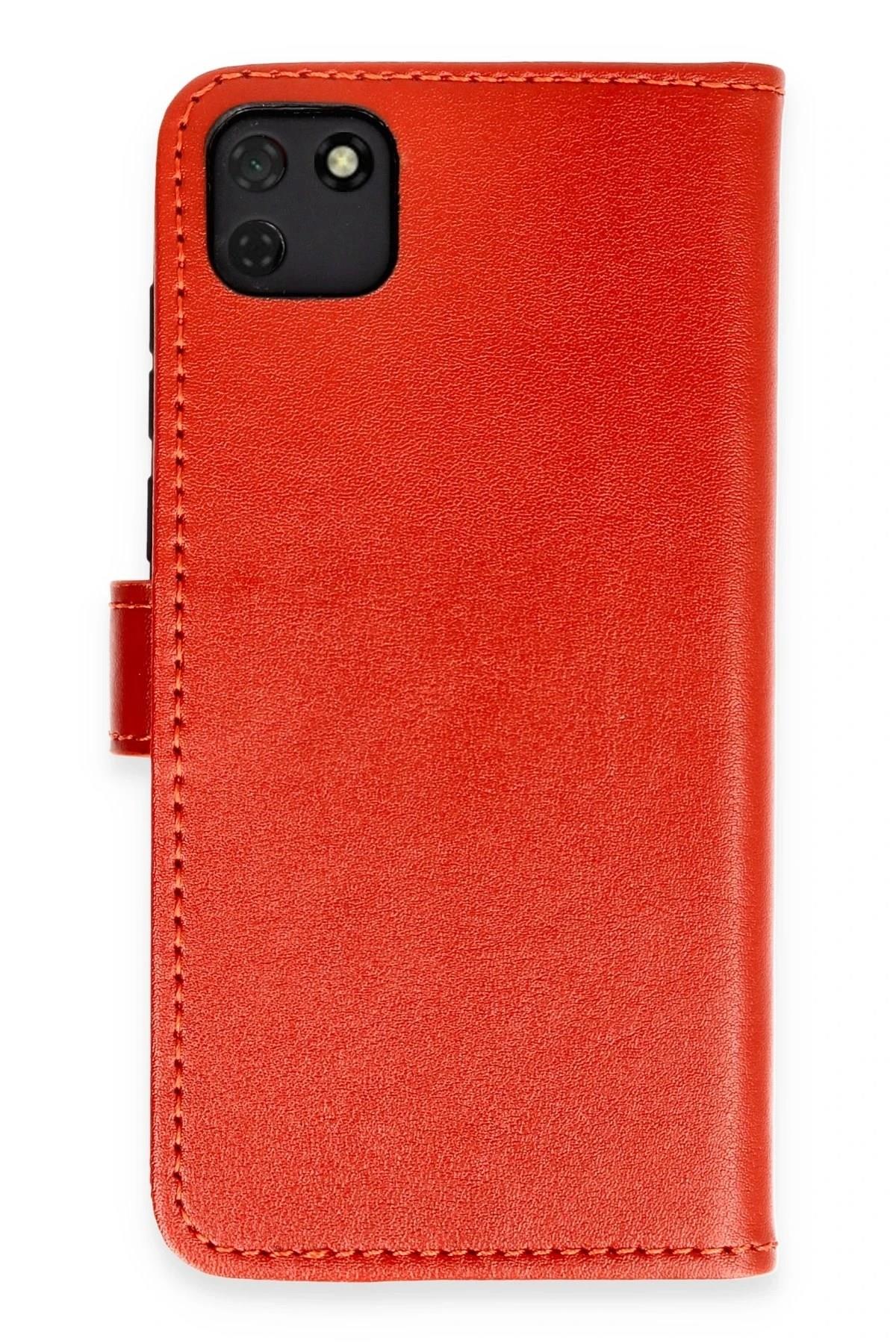 Mey İthalat®  Huawei Y5P Kılıf Trend S Plus Kapaklı Kılıf - Kırmızı