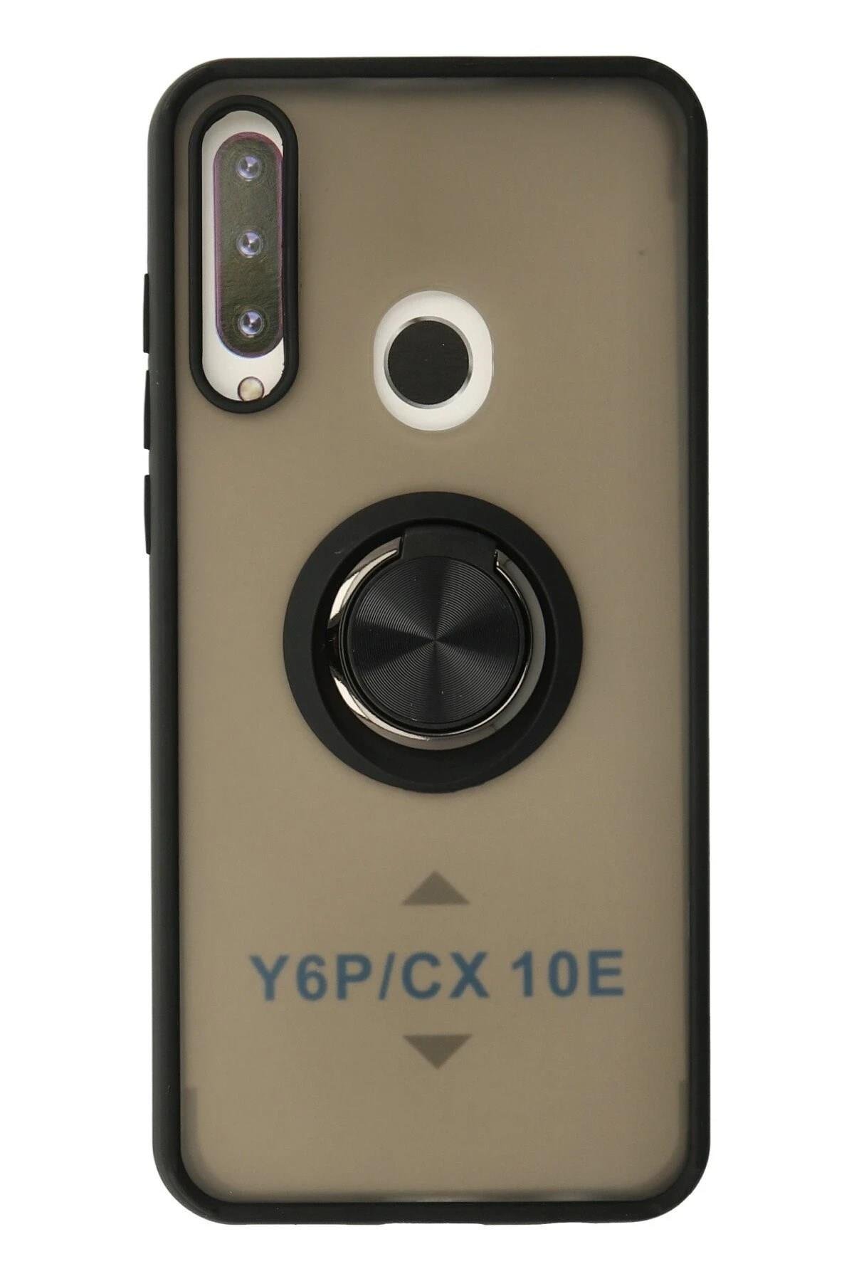 Mey İthalat®  Huawei Y6P Kılıf Montreal Yüzüklü Silikon Kapak - Siyah