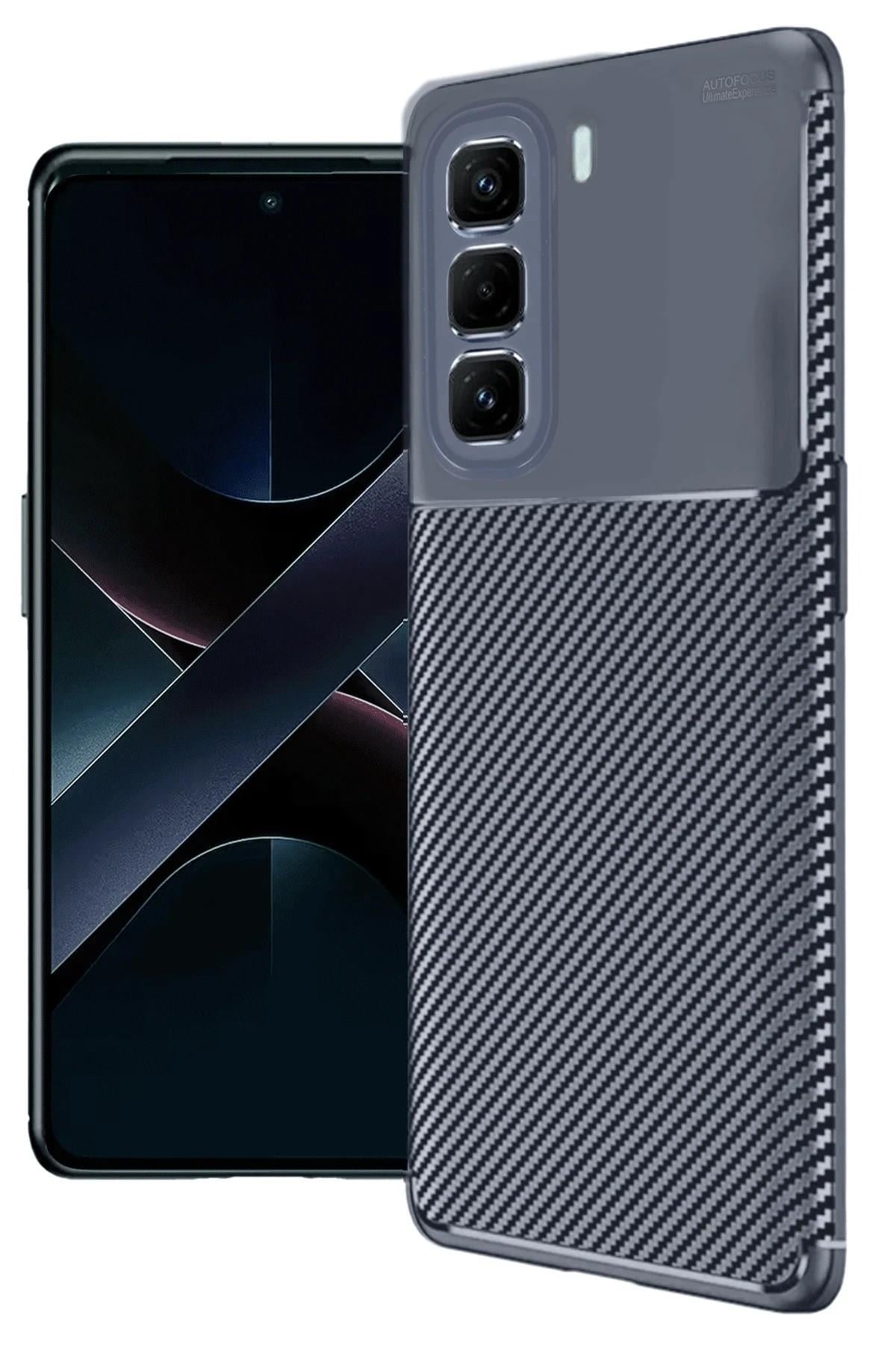 Mey İthalat®  İnfinix Hot 50 Pro Plus 4G Auto Focus Karbon Kapak - Lacivert