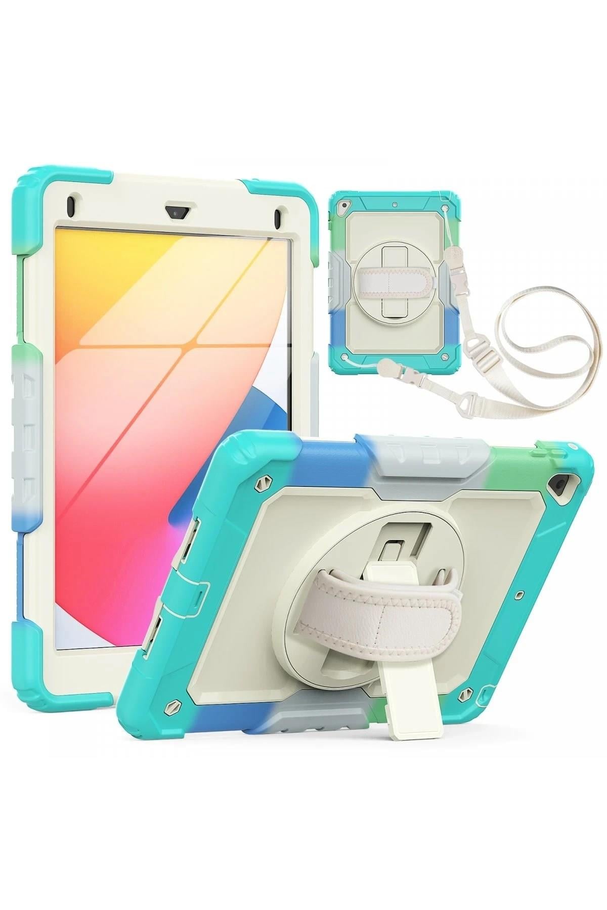 Mey İthalat®  iPad 5 Air 9.7 Kılıf Tablet Rainbow Kapak - Turkuaz
